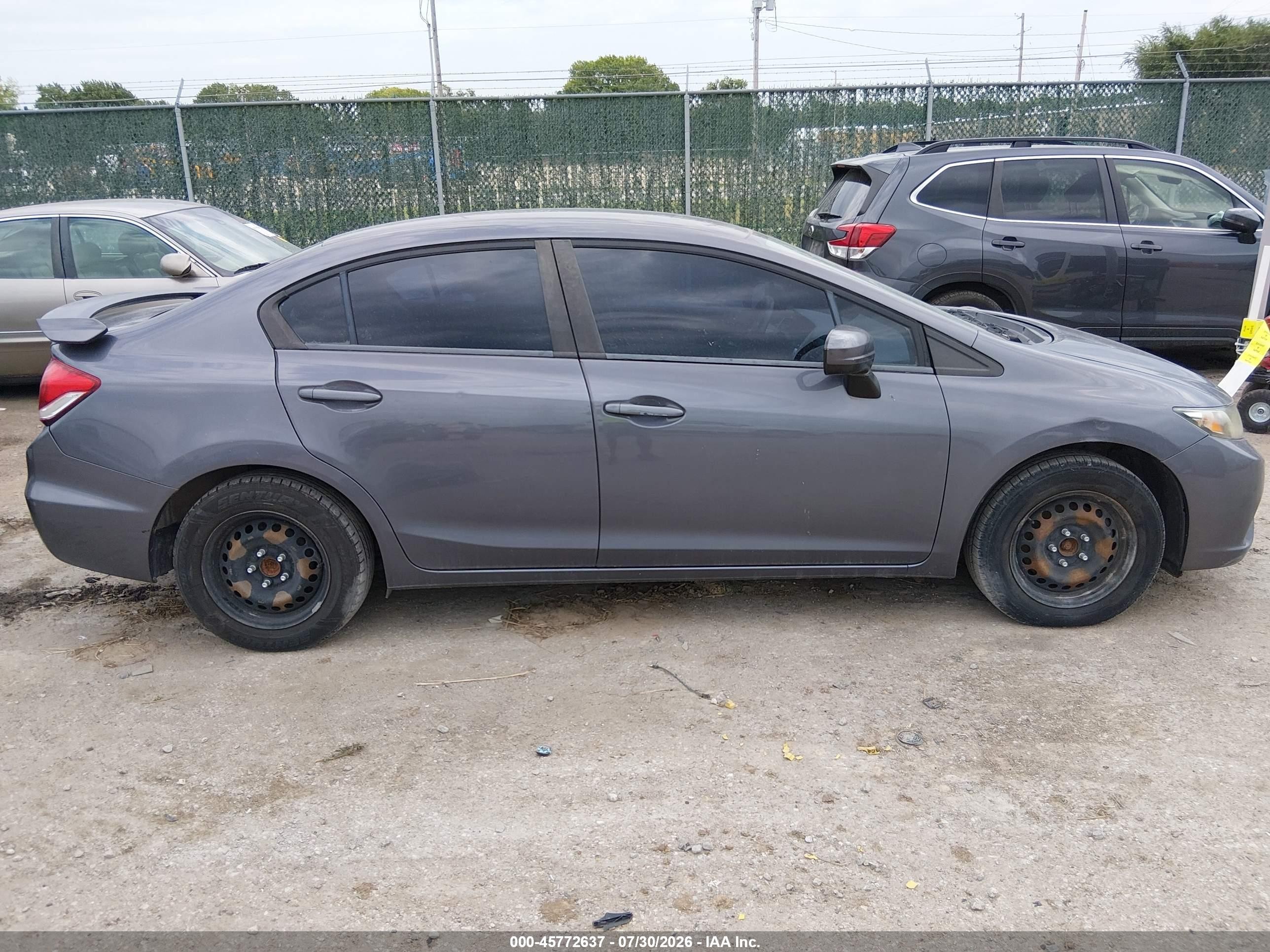 2014 Honda Civic Lx Gray vin: 2HGFB2F52EH521714