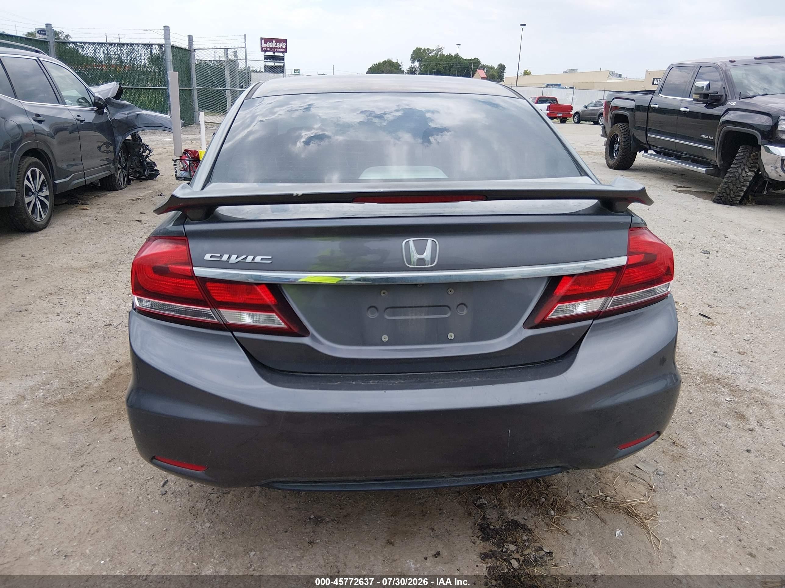 2014 Honda Civic Lx Gray vin: 2HGFB2F52EH521714