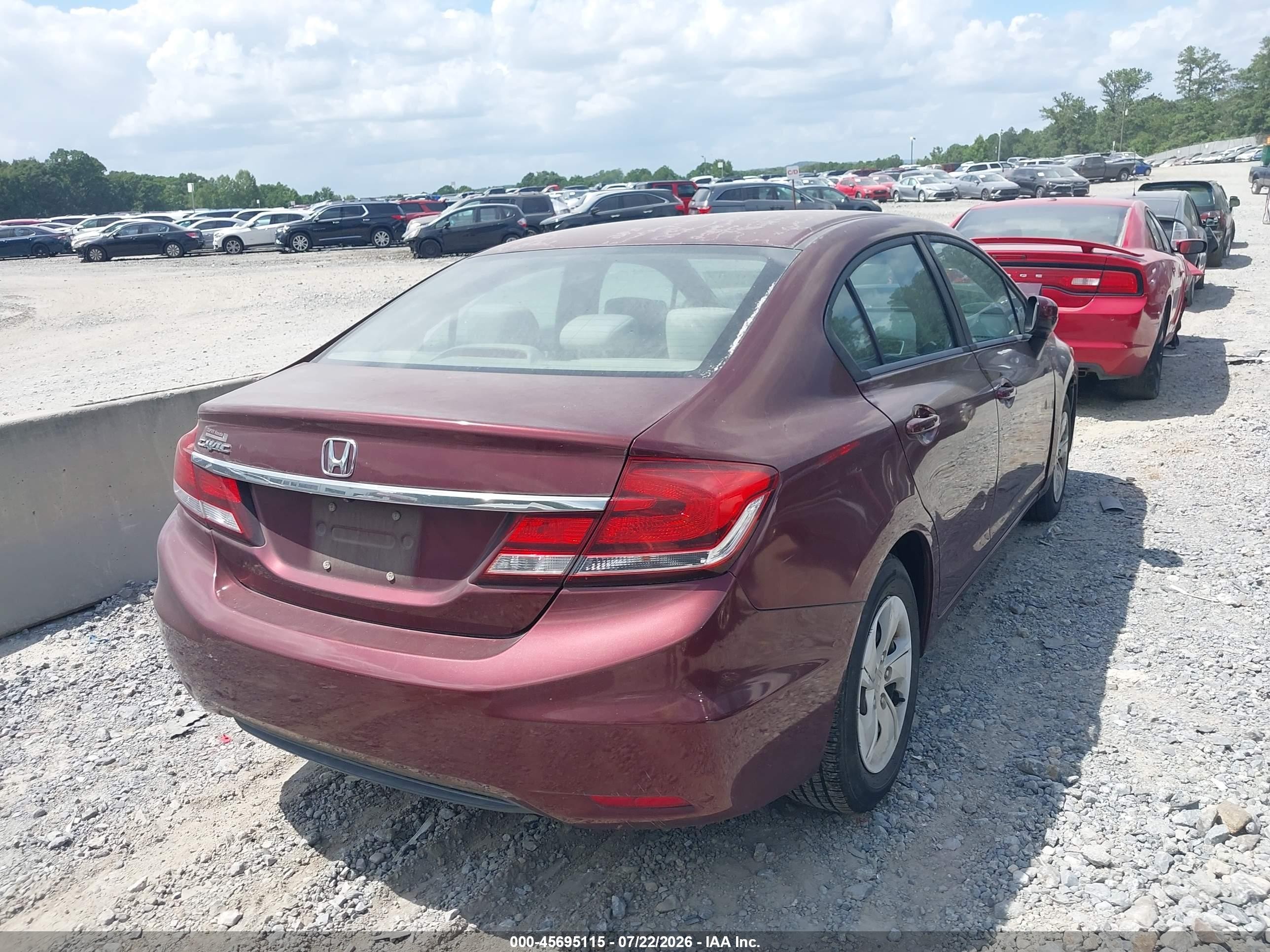 2014 Honda Civic Lx Burgundy vin: 2HGFB2F52EH525116
