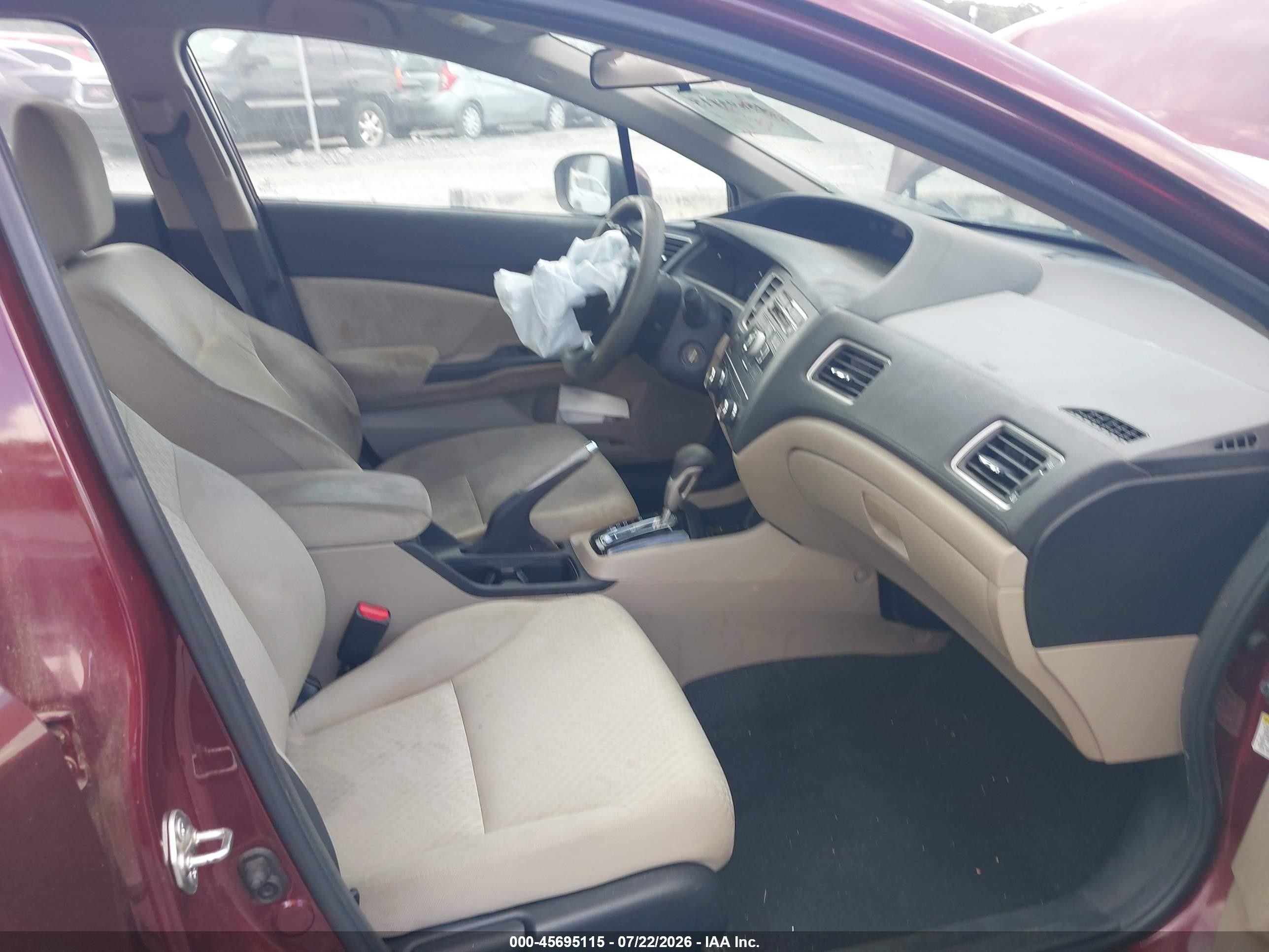 2014 Honda Civic Lx Burgundy vin: 2HGFB2F52EH525116