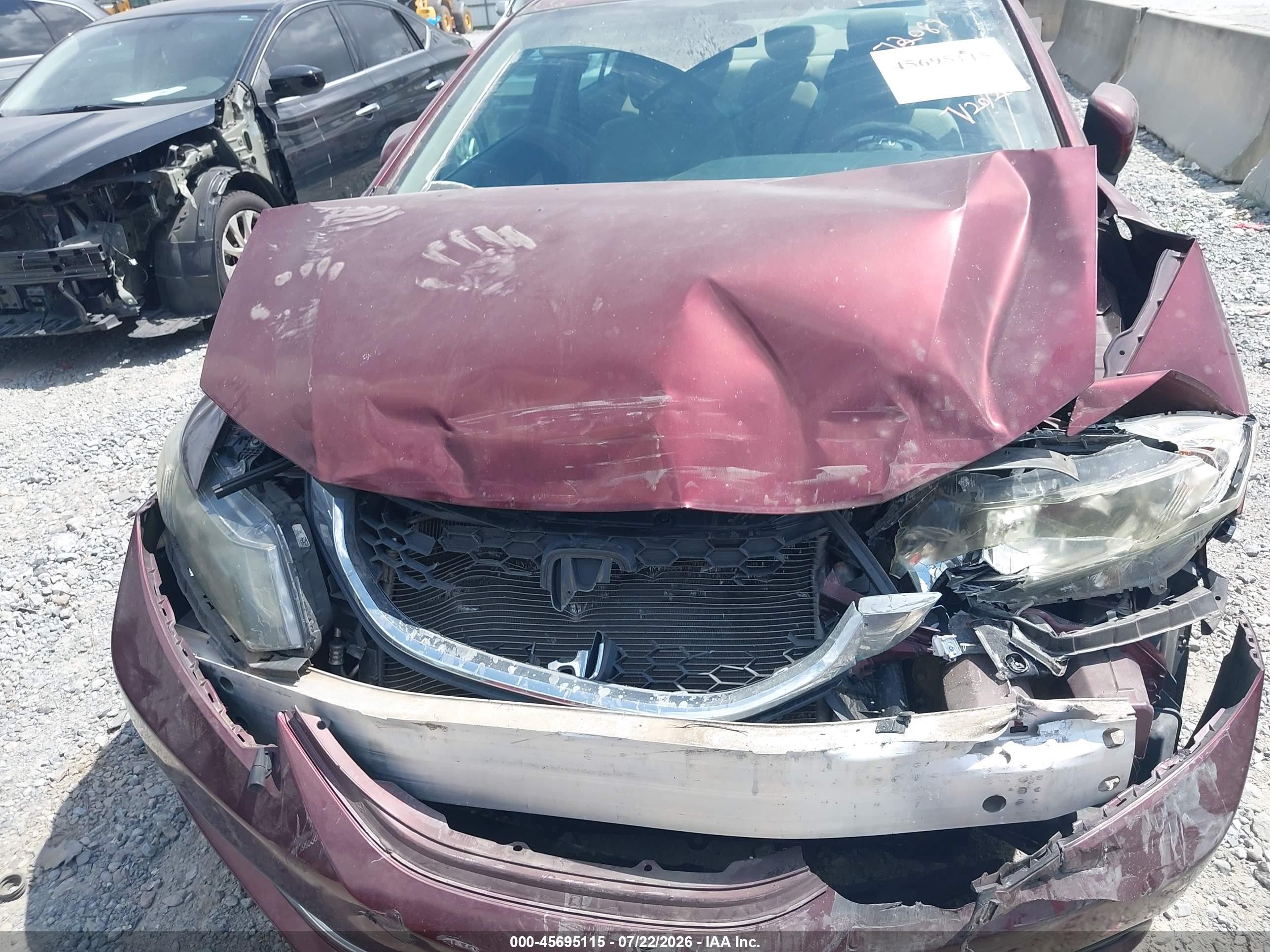 2014 Honda Civic Lx Burgundy vin: 2HGFB2F52EH525116