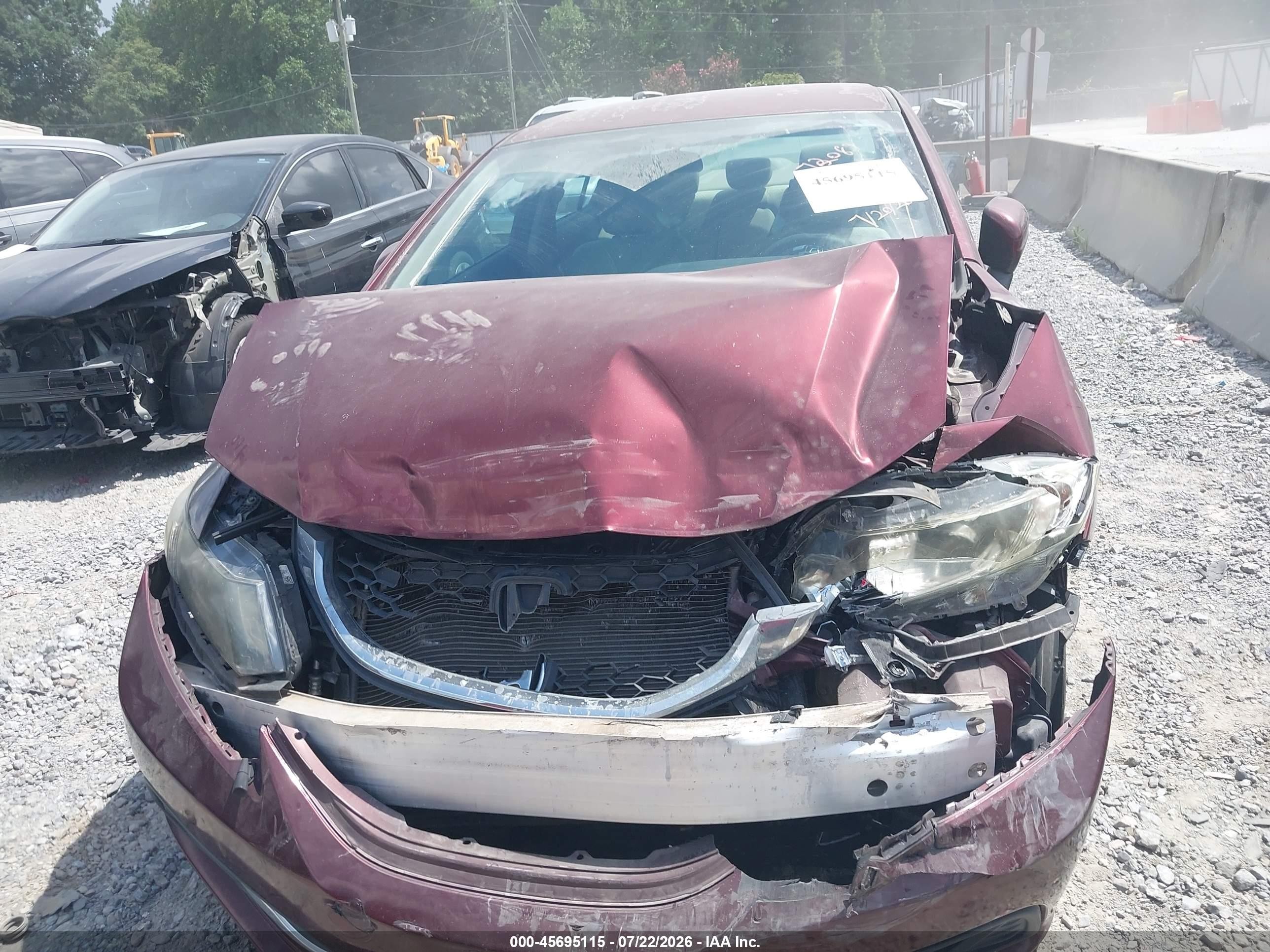 2014 Honda Civic Lx Burgundy vin: 2HGFB2F52EH525116