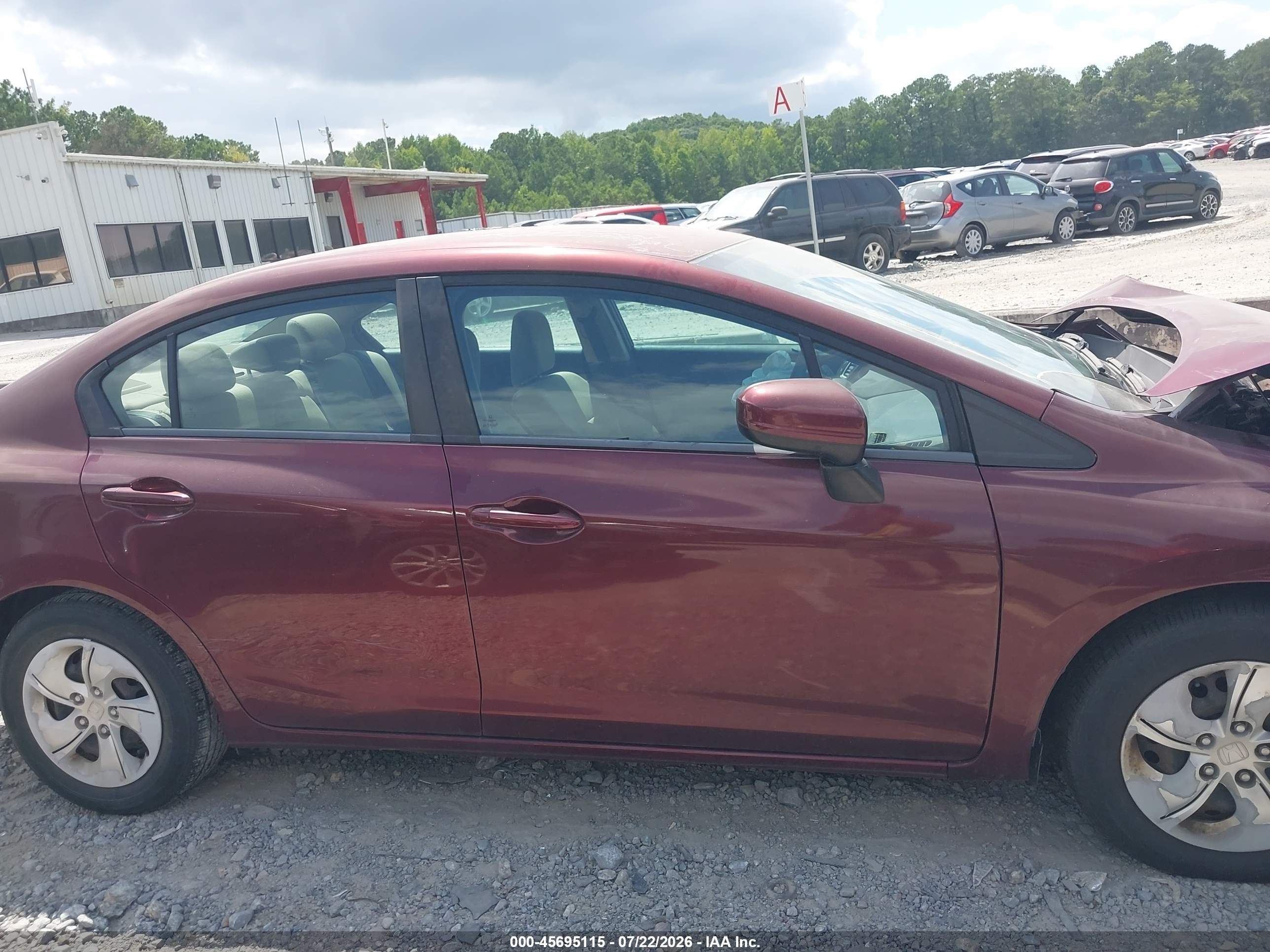 2014 Honda Civic Lx Burgundy vin: 2HGFB2F52EH525116