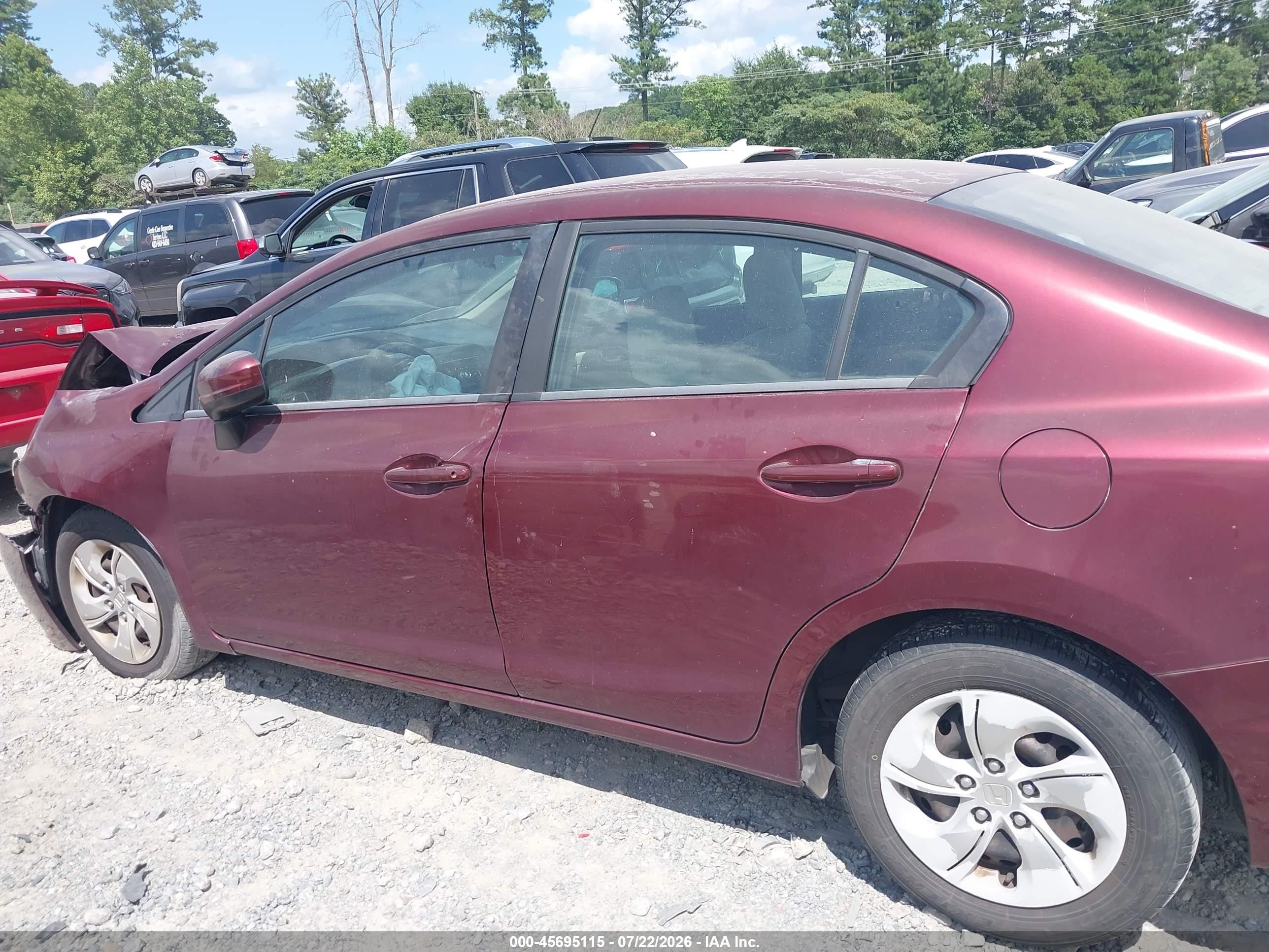2014 Honda Civic Lx Burgundy vin: 2HGFB2F52EH525116