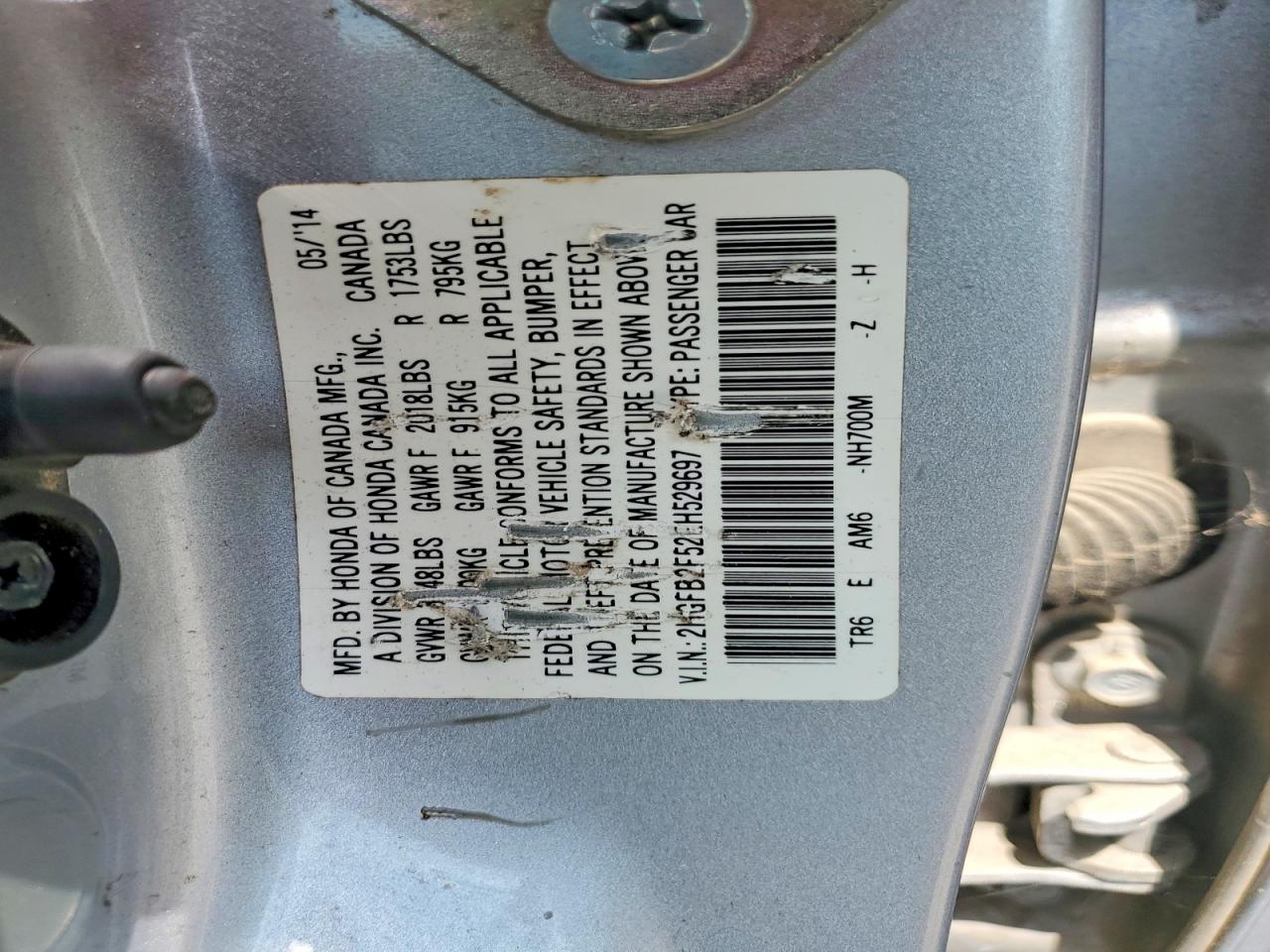 2014 Honda Civic Lx Silver vin: 2HGFB2F52EH529697