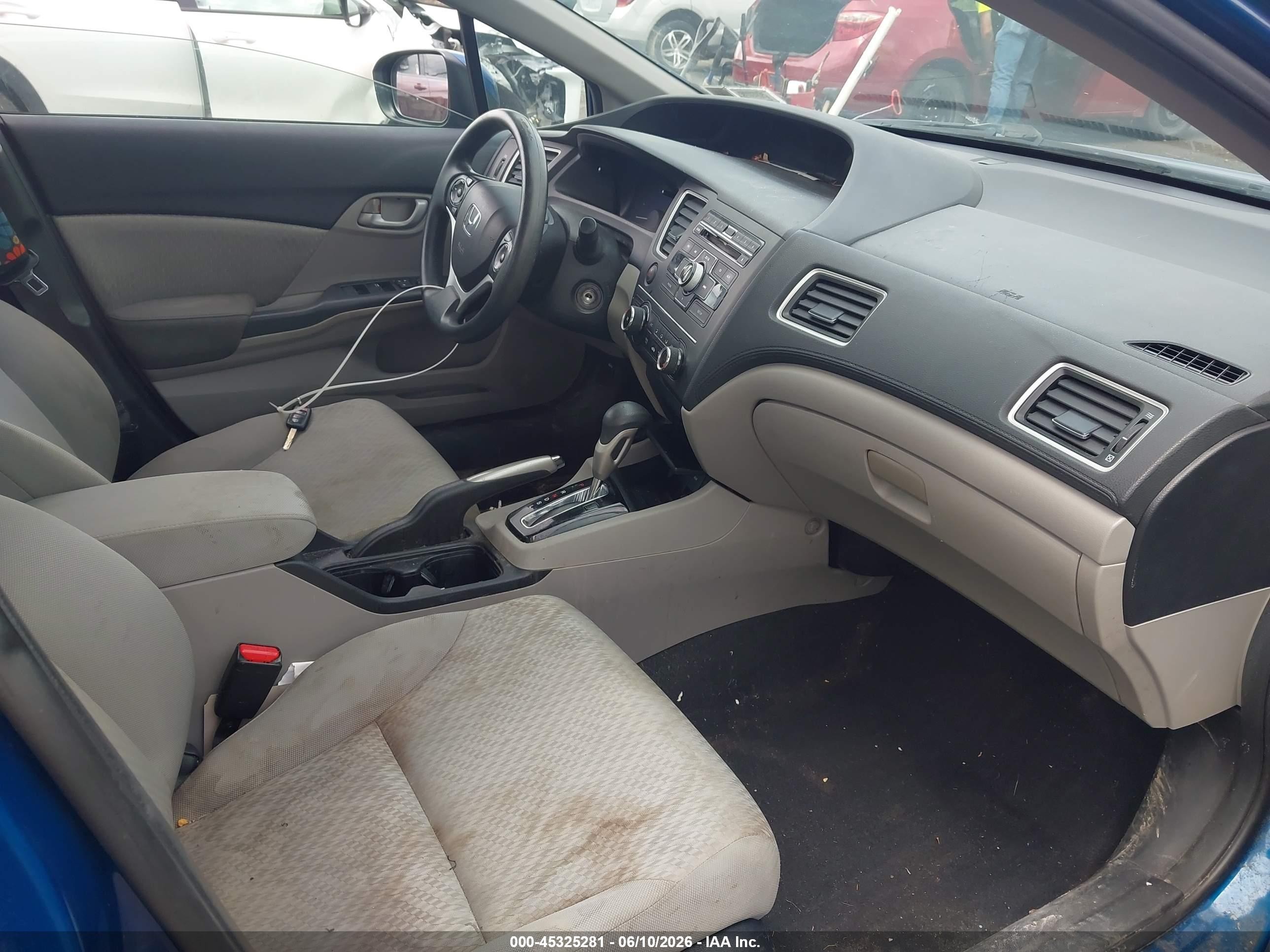 2014 Honda Civic Lx Blue vin: 2HGFB2F52EH530977