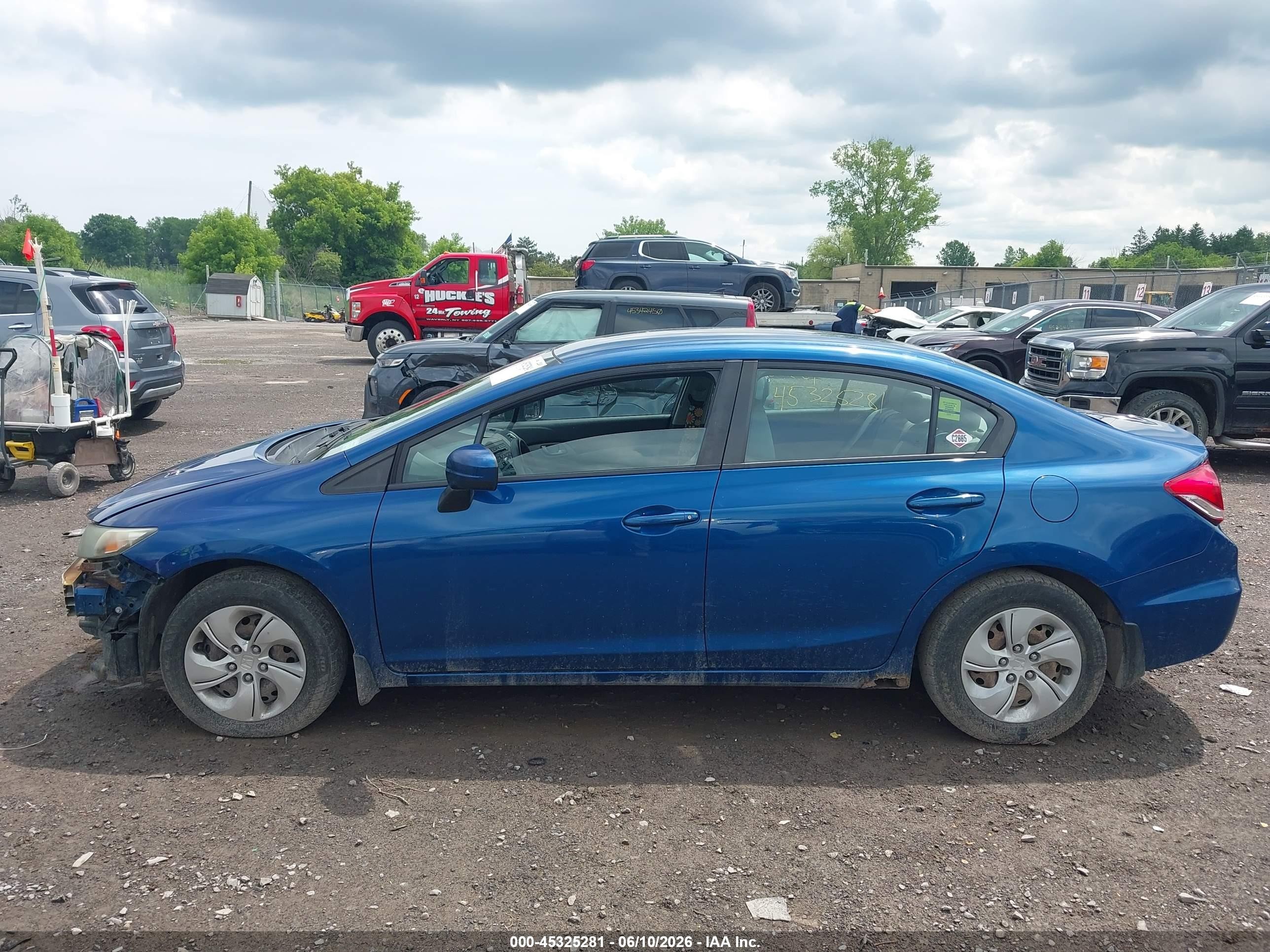 2014 Honda Civic Lx Blue vin: 2HGFB2F52EH530977