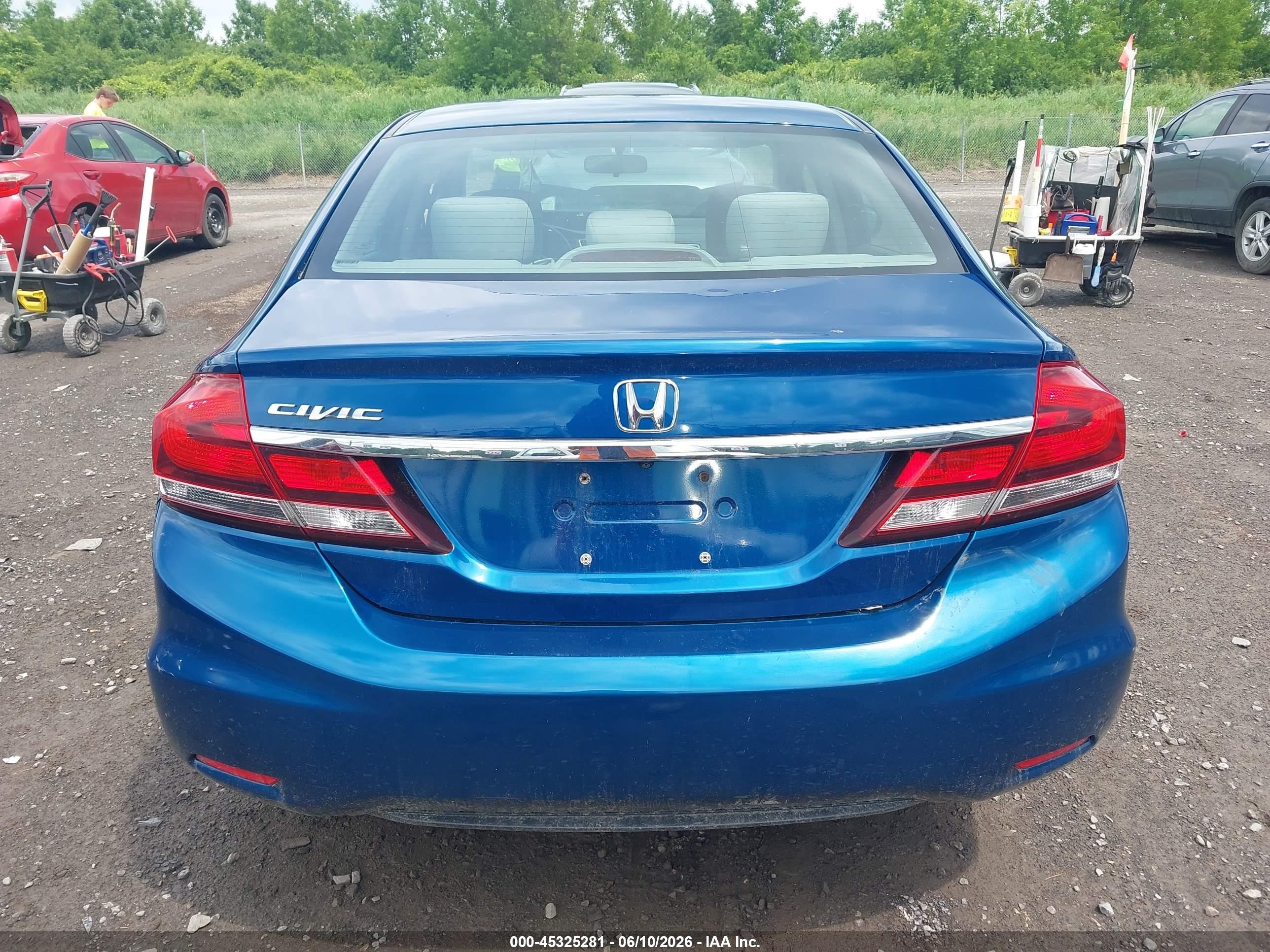 2014 Honda Civic Lx Blue vin: 2HGFB2F52EH530977