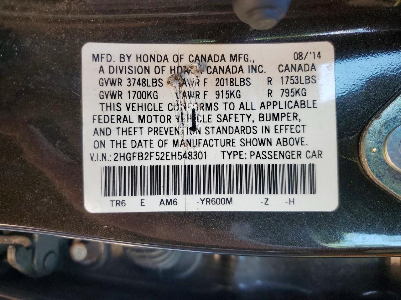 2014 Honda Civic Lx Brown vin: 2HGFB2F52EH548301