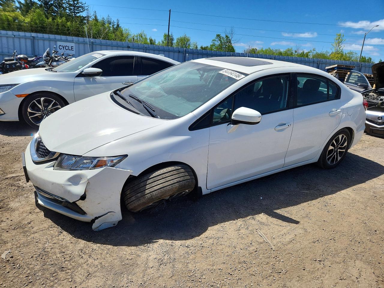 2015 Honda Civic Lx White vin: 2HGFB2F52FH027211