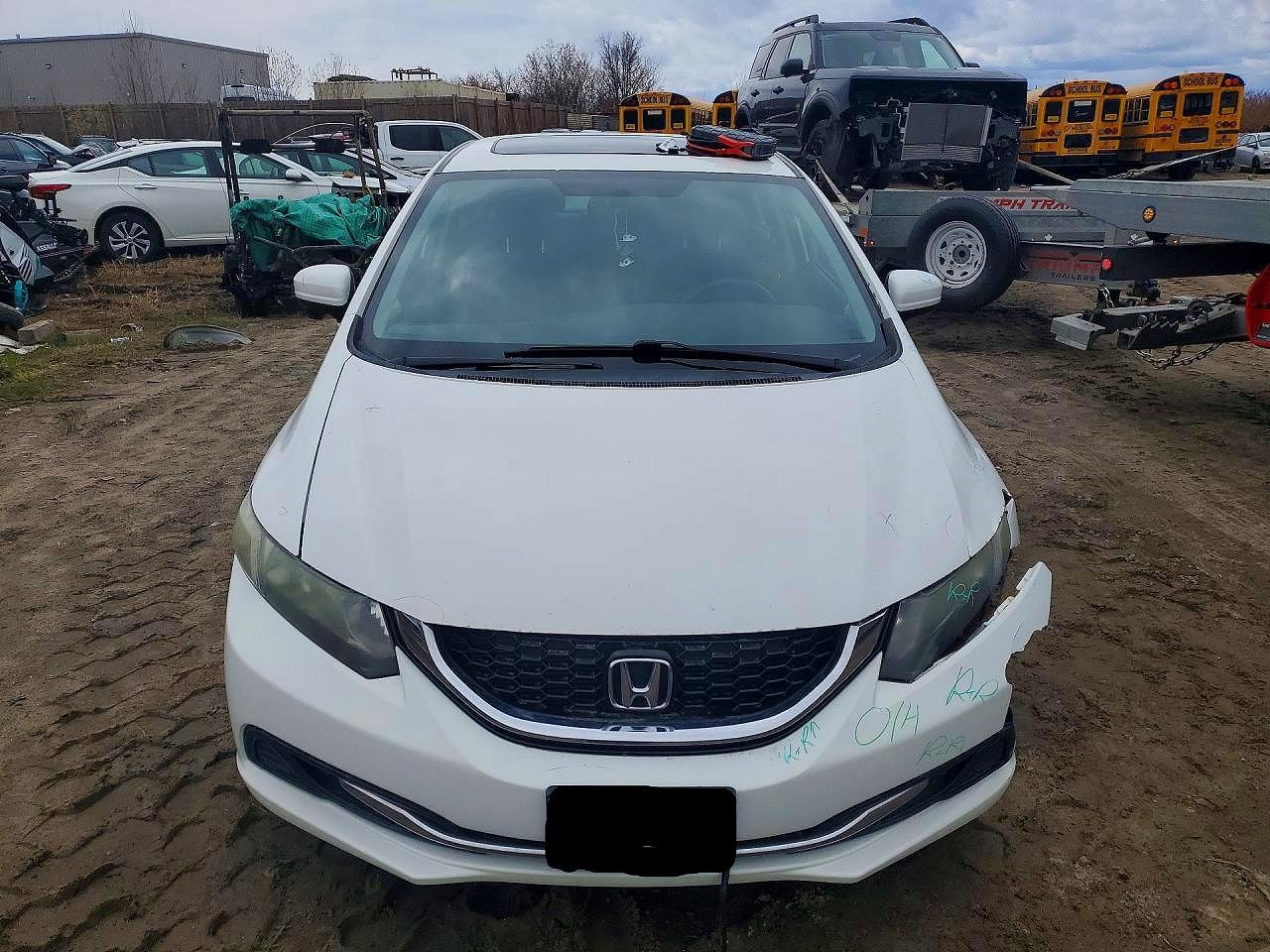 2015 Honda Civic Lx White vin: 2HGFB2F52FH028441