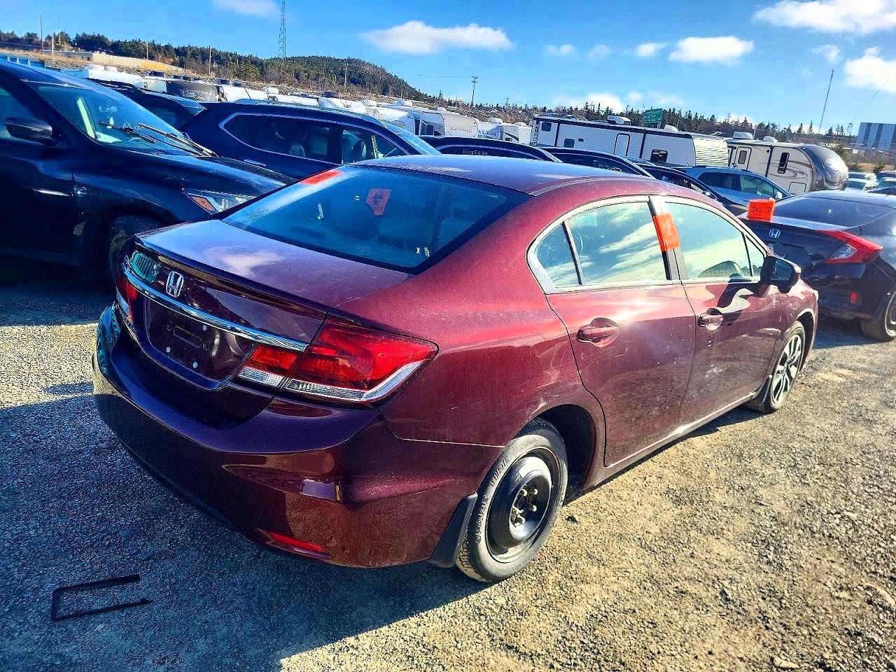 2015 Honda Civic Lx Burgundy vin: 2HGFB2F52FH060421