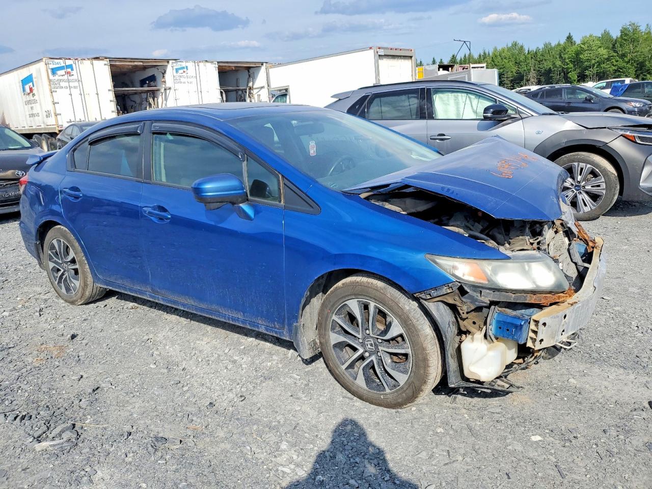 2015 Honda Civic Lx Blue vin: 2HGFB2F52FH061035