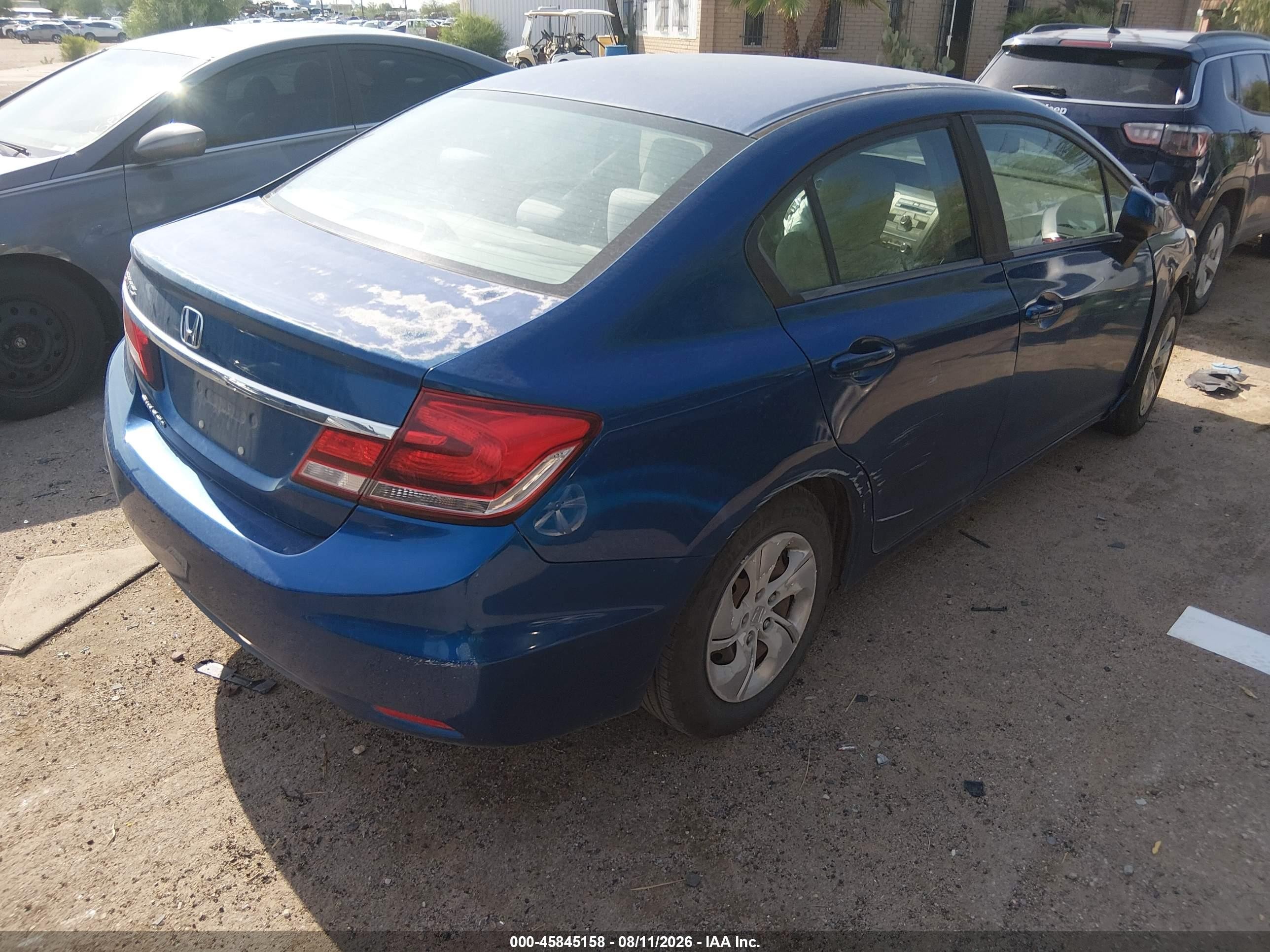 2015 Honda Civic Lx Blue vin: 2HGFB2F52FH518331