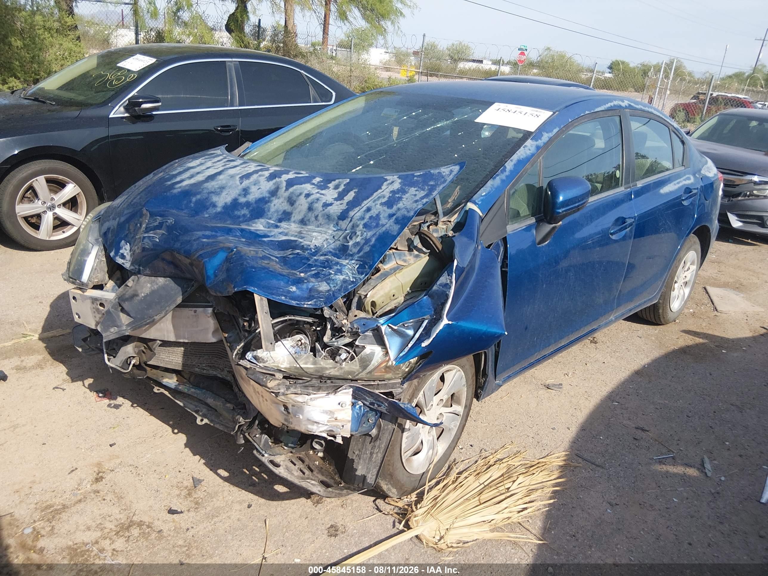 2015 Honda Civic Lx Blue vin: 2HGFB2F52FH518331