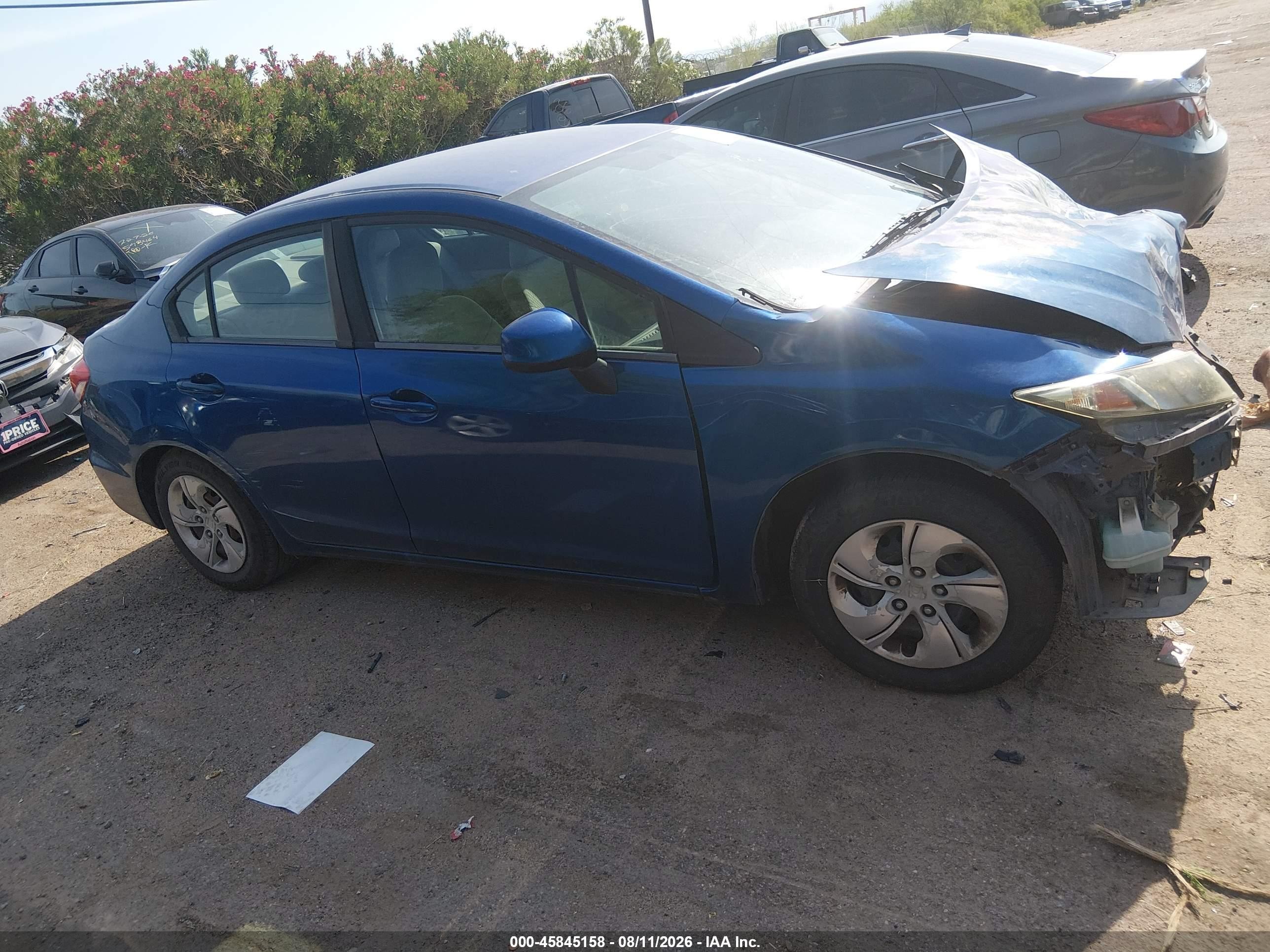 2015 Honda Civic Lx Blue vin: 2HGFB2F52FH518331