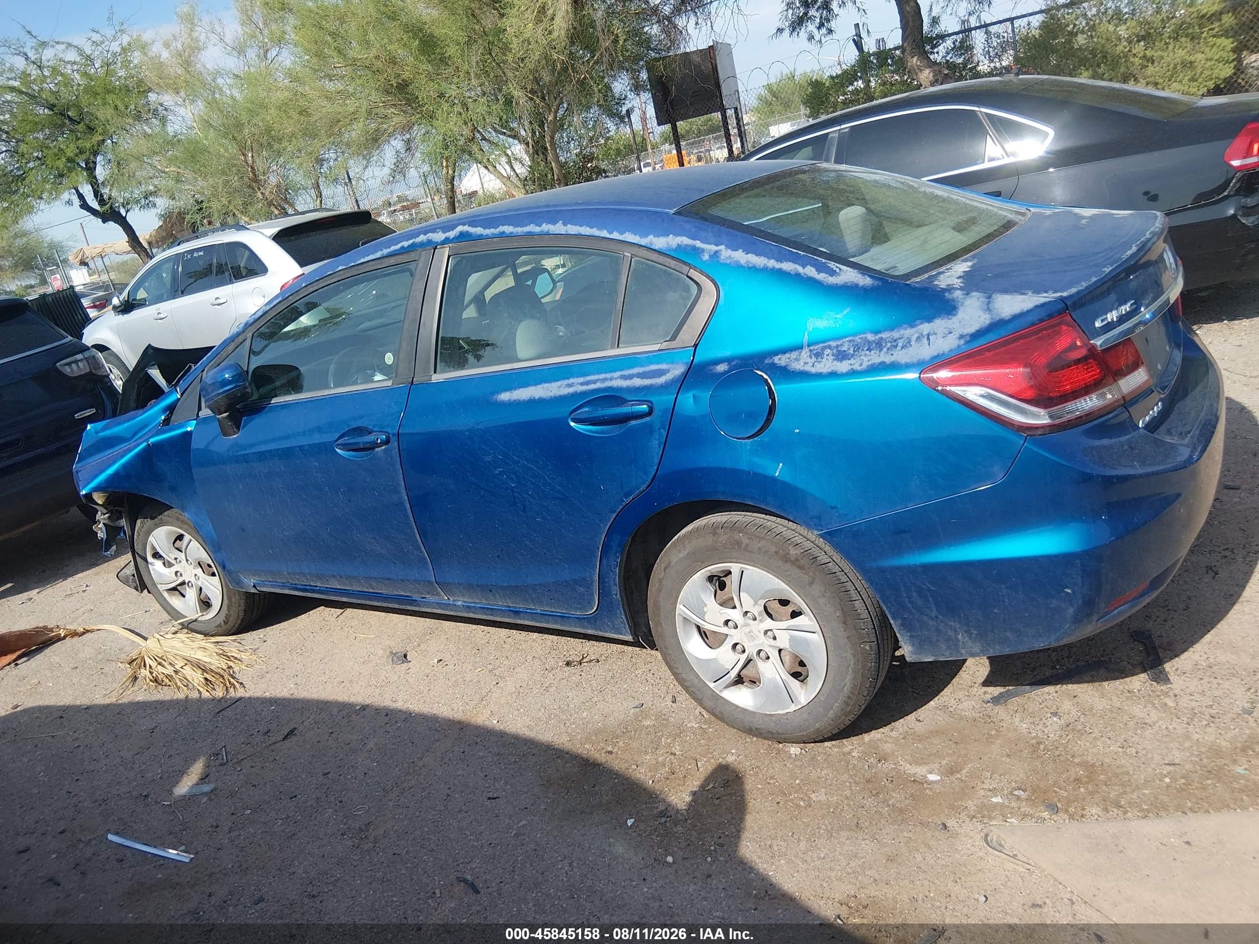 2015 Honda Civic Lx Blue vin: 2HGFB2F52FH518331