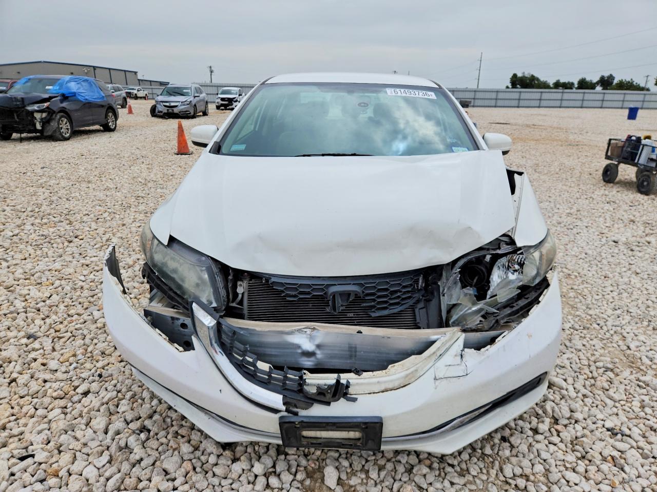 2015 Honda Civic Lx White vin: 2HGFB2F52FH519897