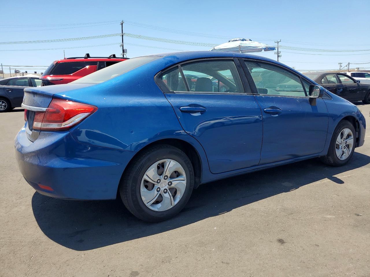 2015 Honda Civic Lx Blue vin: 2HGFB2F52FH544363
