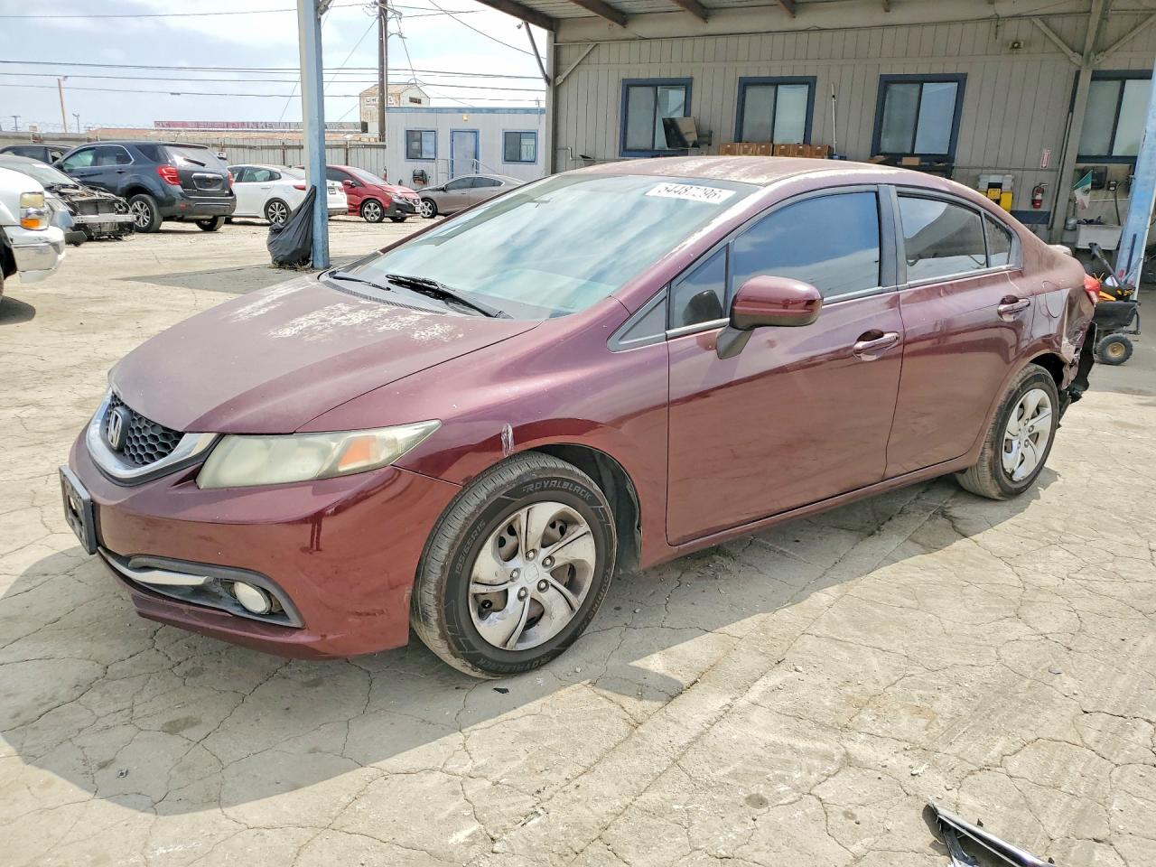 2015 Honda Civic Lx Burgundy vin: 2HGFB2F52FH547098