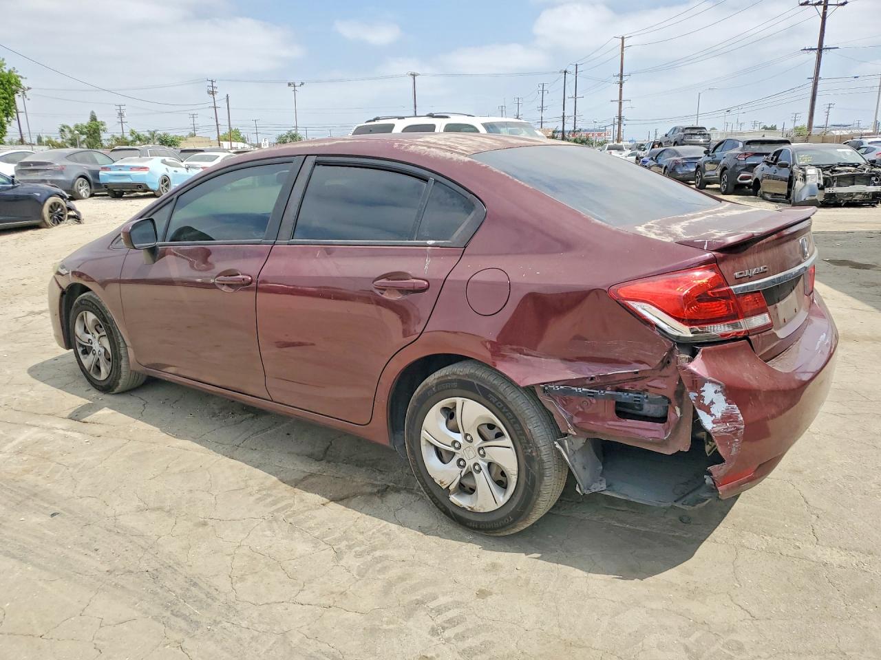 2015 Honda Civic Lx Burgundy vin: 2HGFB2F52FH547098