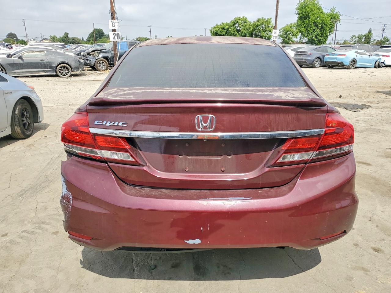 2015 Honda Civic Lx Burgundy vin: 2HGFB2F52FH547098