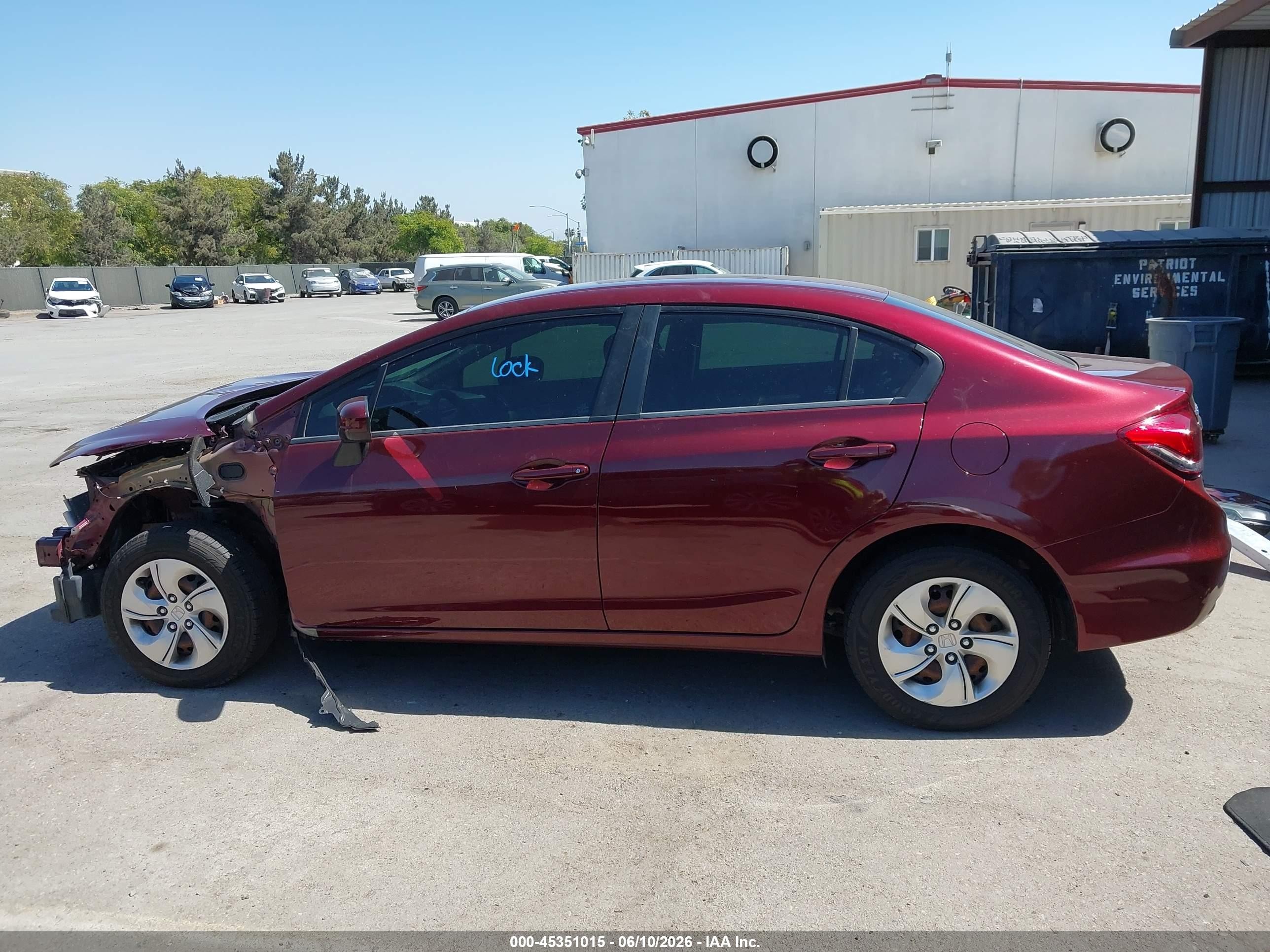 2015 Honda Civic Lx Red vin: 2HGFB2F52FH548753