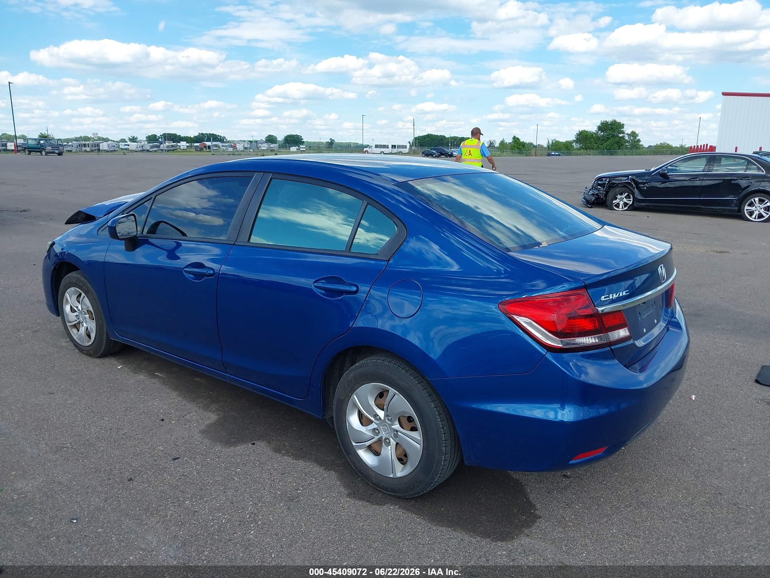 2015 Honda Civic Lx Blue vin: 2HGFB2F52FH554259