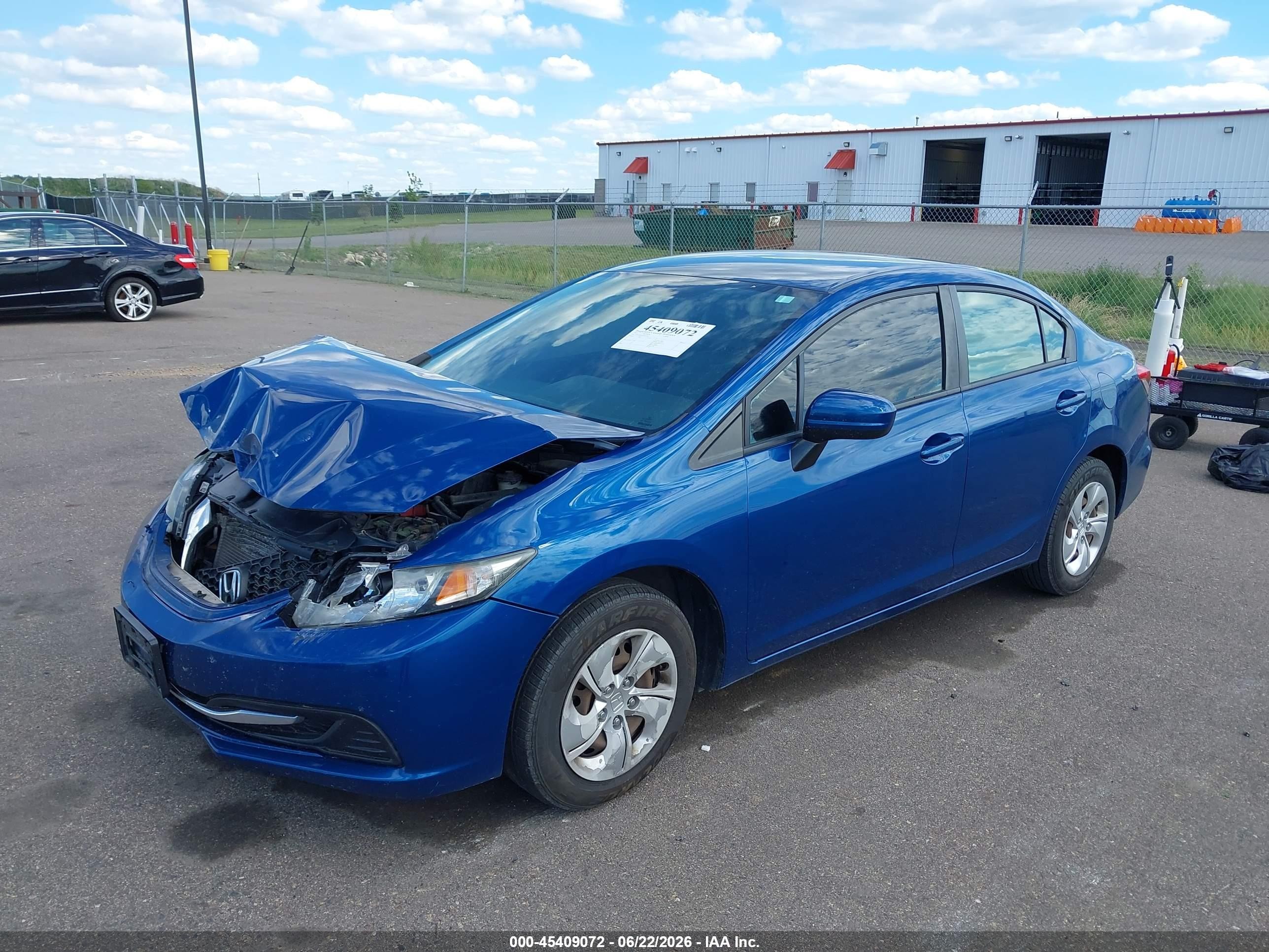 2015 Honda Civic Lx Blue vin: 2HGFB2F52FH554259