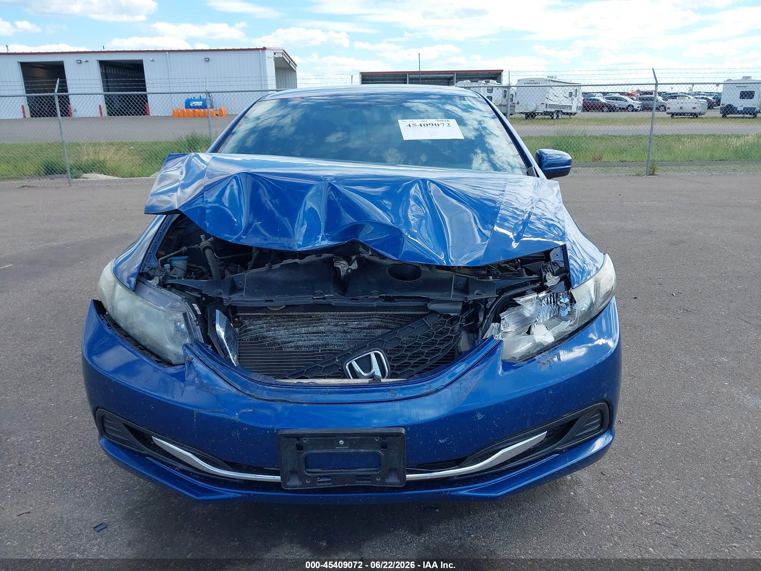 2015 Honda Civic Lx Blue vin: 2HGFB2F52FH554259