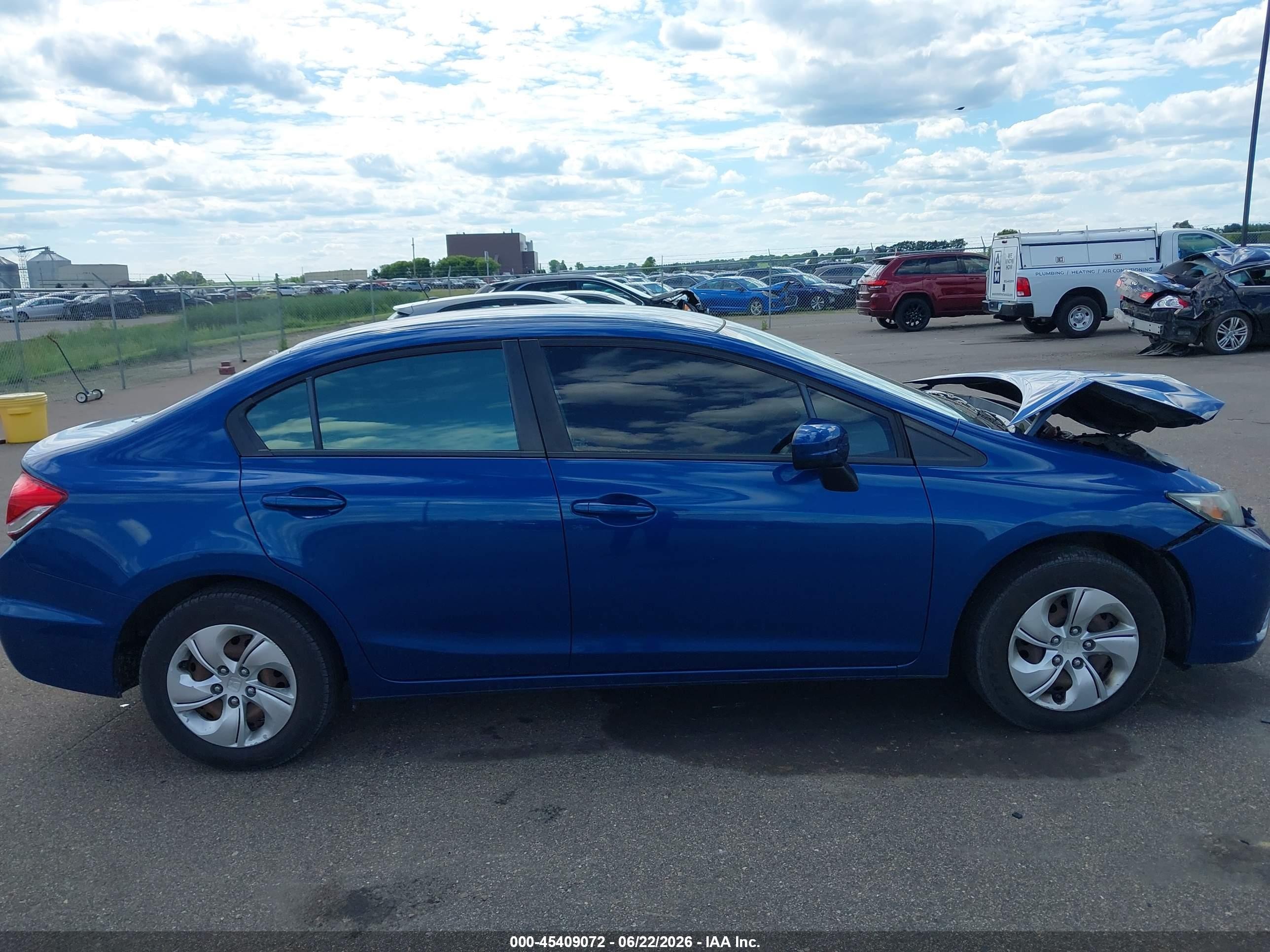 2015 Honda Civic Lx Blue vin: 2HGFB2F52FH554259