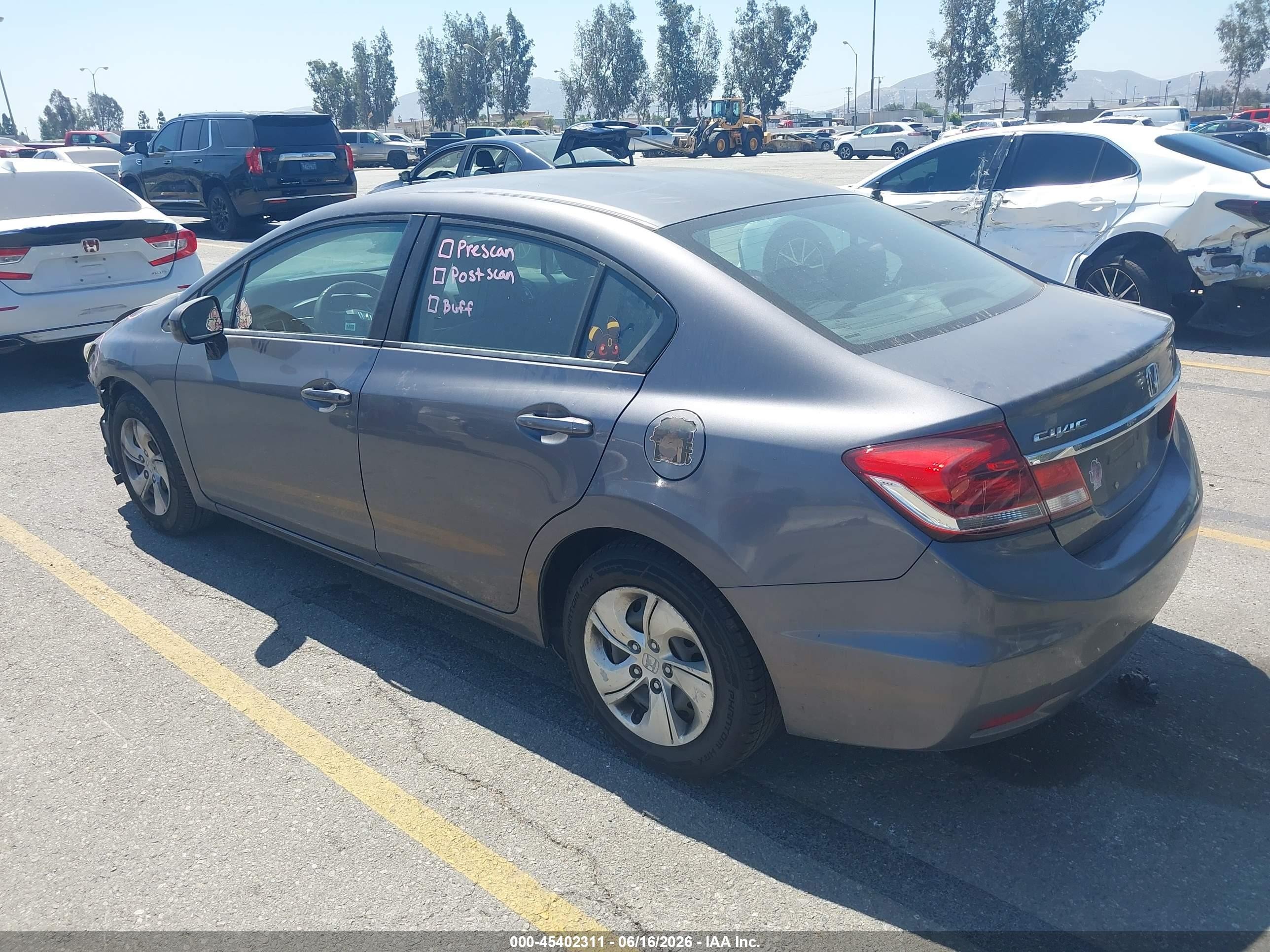 2015 Honda Civic Lx Gray vin: 2HGFB2F52FH563849