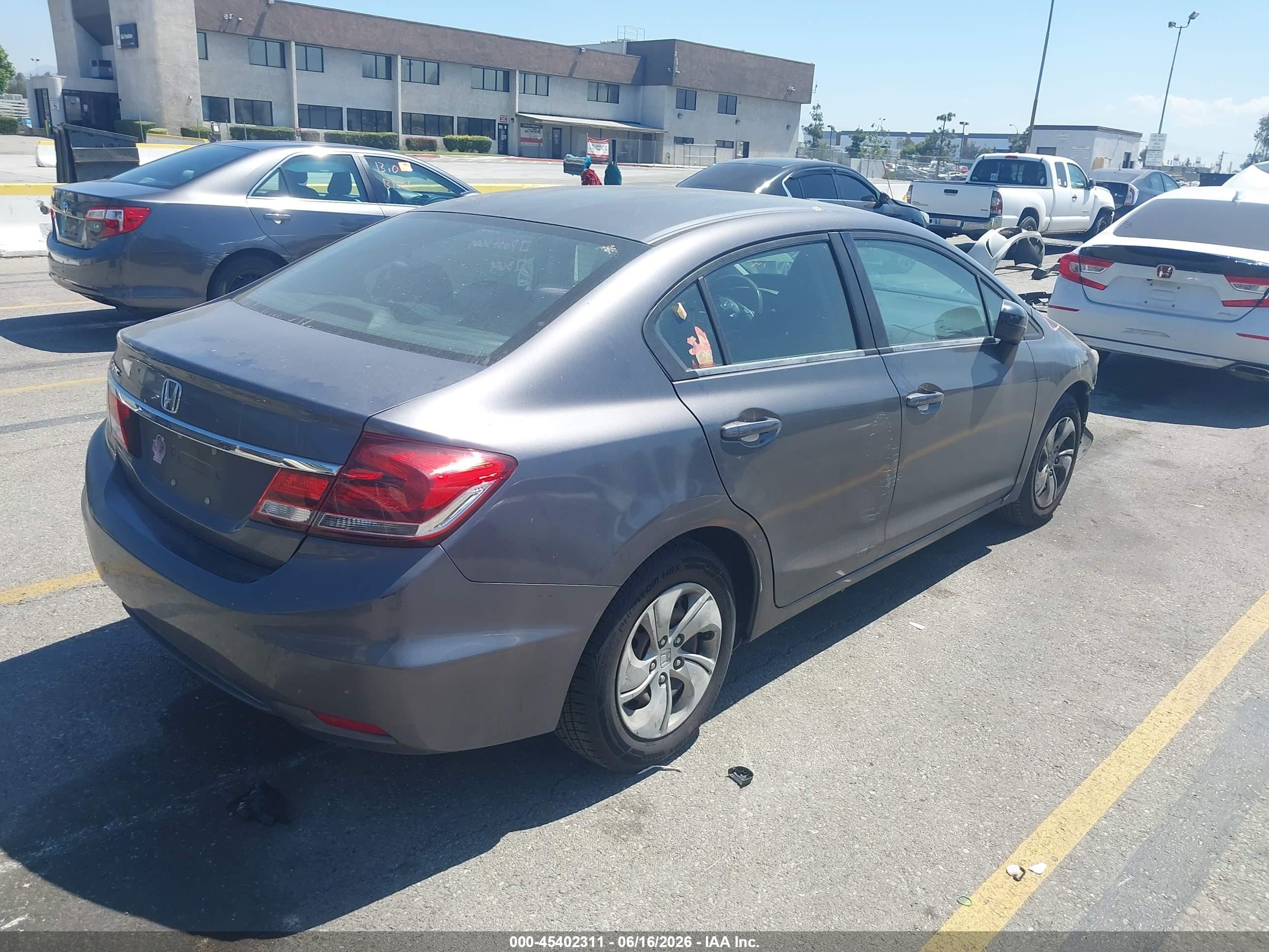 2015 Honda Civic Lx Gray vin: 2HGFB2F52FH563849