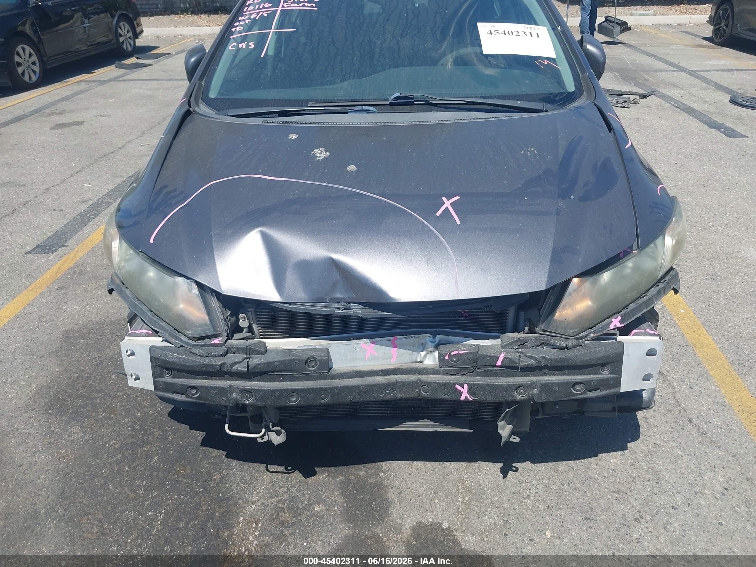 2015 Honda Civic Lx Gray vin: 2HGFB2F52FH563849
