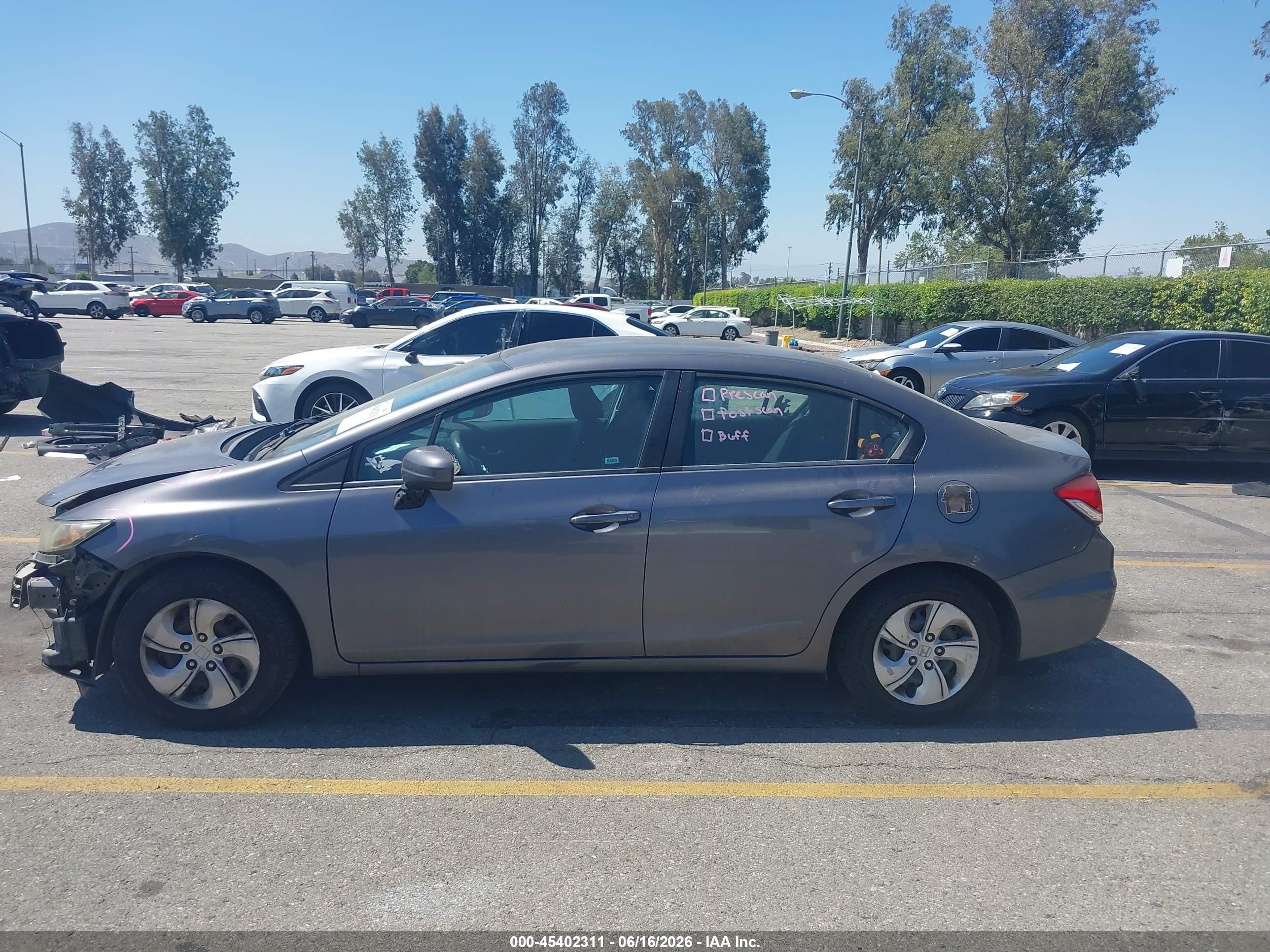2015 Honda Civic Lx Gray vin: 2HGFB2F52FH563849