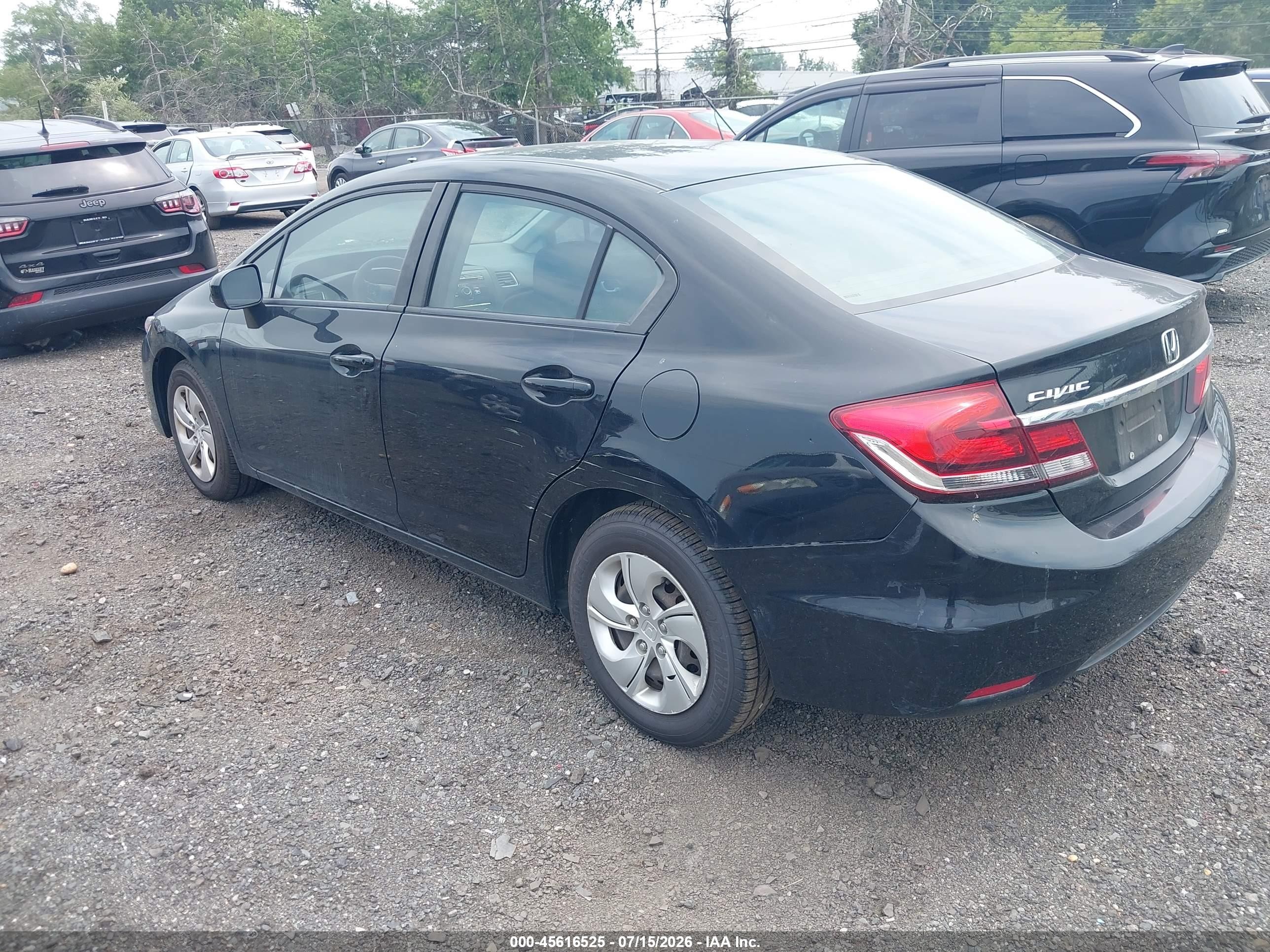 2015 Honda Civic Lx Black vin: 2HGFB2F52FH565391