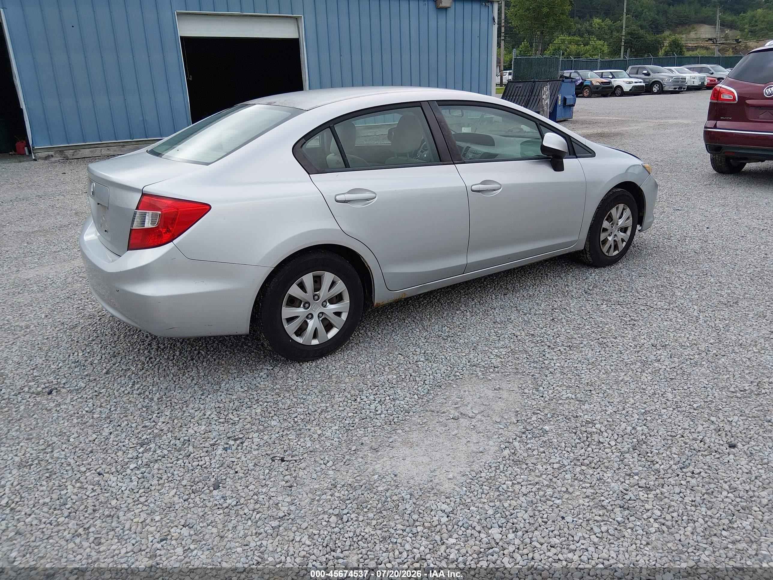 2012 Honda Civic Lx Серебряный vin: 2HGFB2F53CH301642