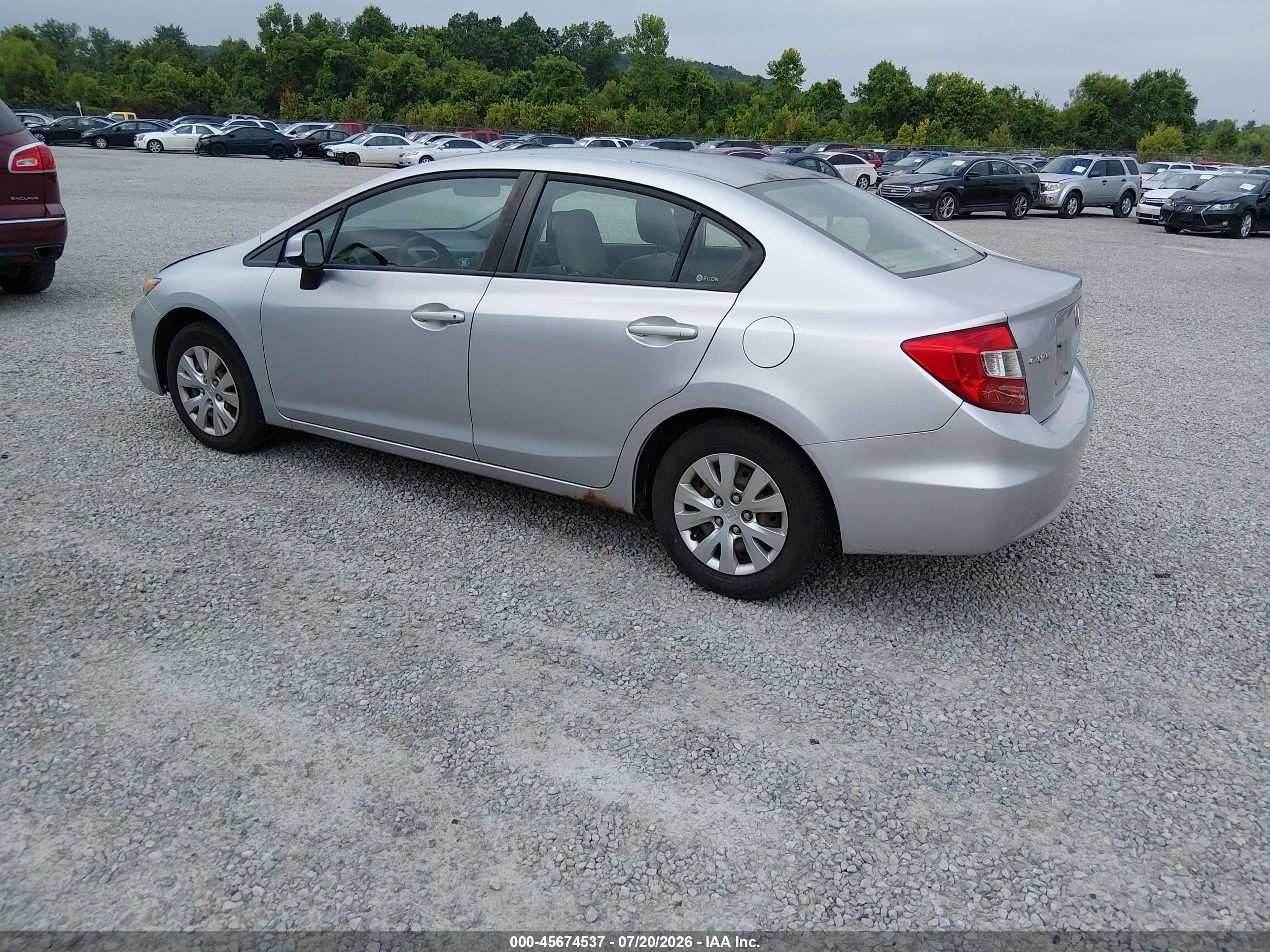 2012 Honda Civic Lx Серебряный vin: 2HGFB2F53CH301642