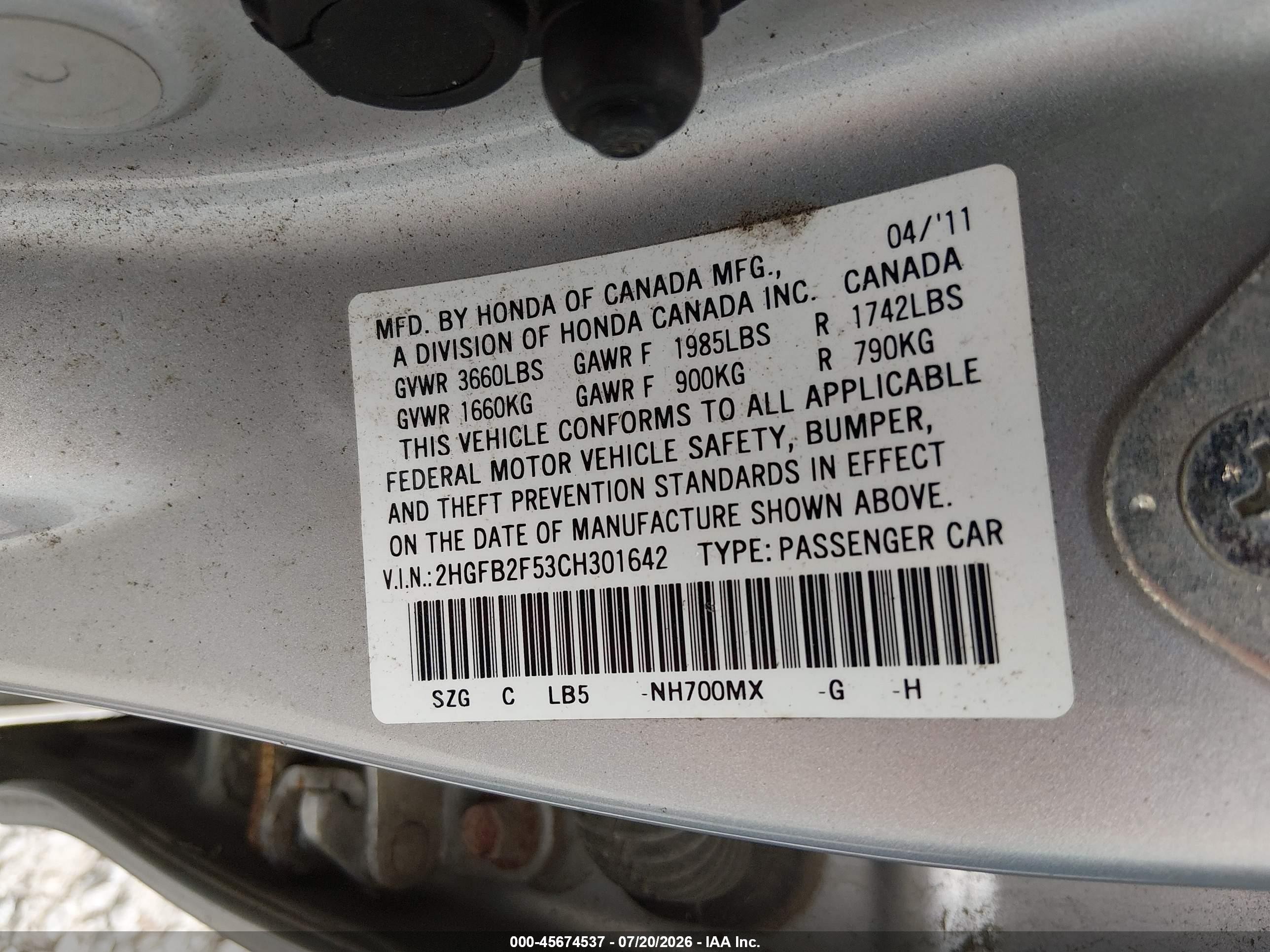 2012 Honda Civic Lx Серебряный vin: 2HGFB2F53CH301642
