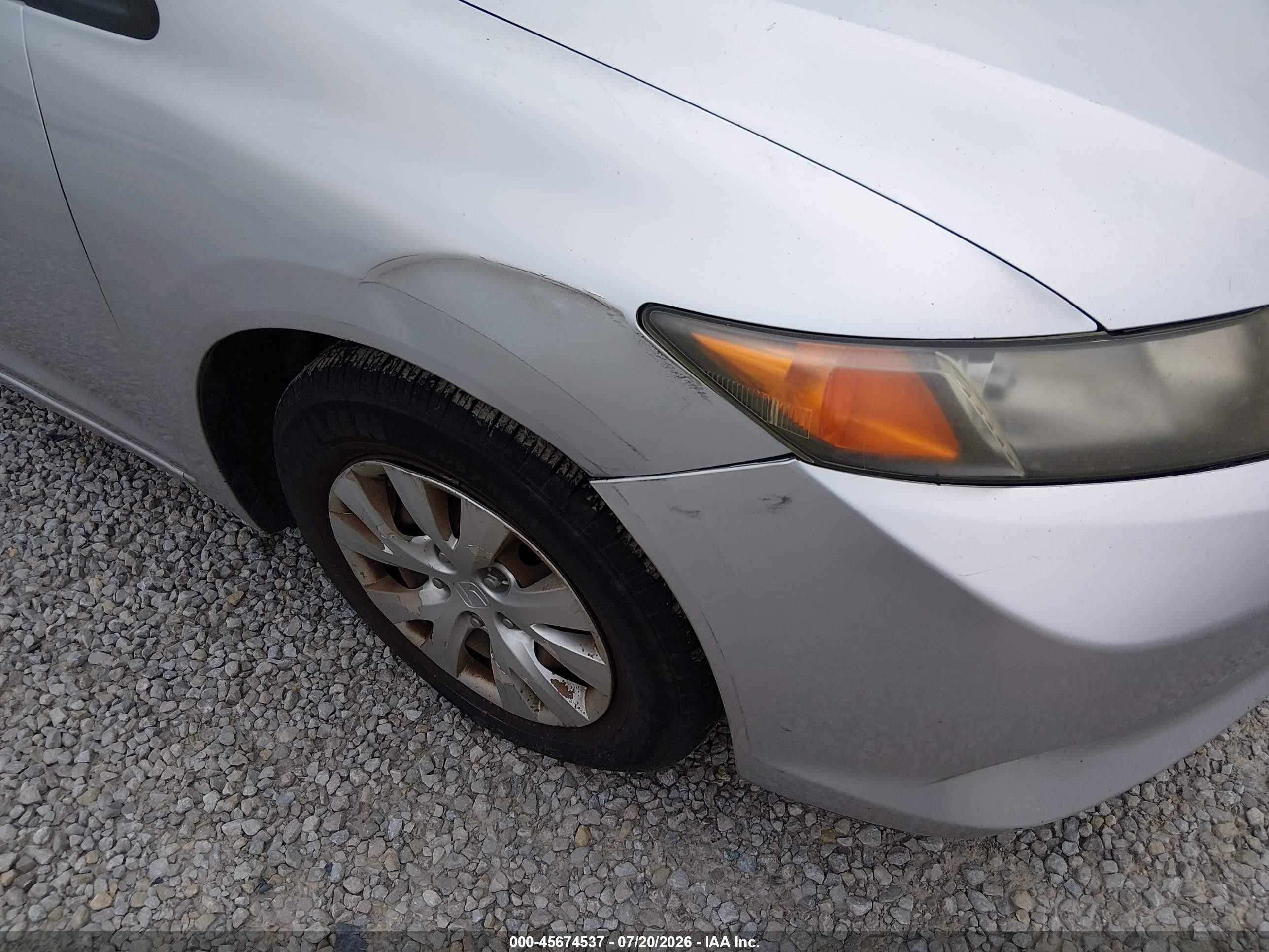 2012 Honda Civic Lx Серебряный vin: 2HGFB2F53CH301642