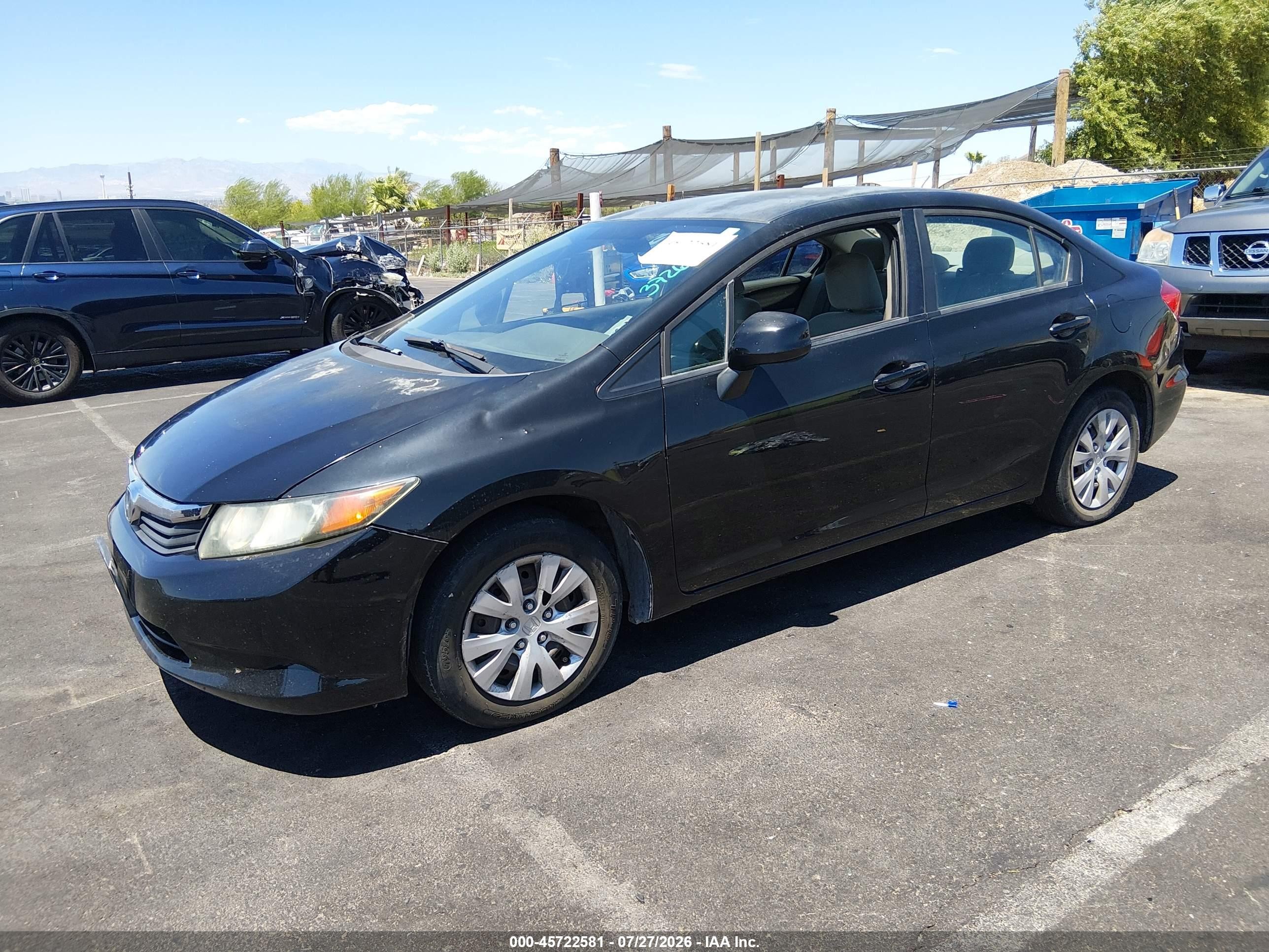 2012 Honda Civic Lx Black vin: 2HGFB2F53CH308980