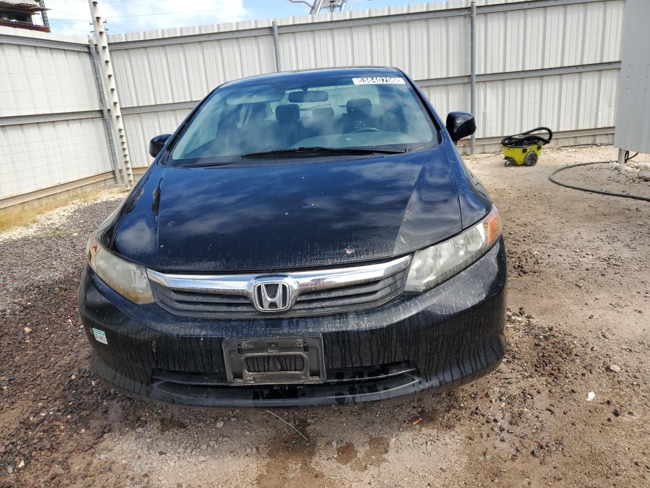 2012 Honda Civic Lx Black vin: 2HGFB2F53CH310812 Damage: Left Head Lamp, Faded, Repair Required