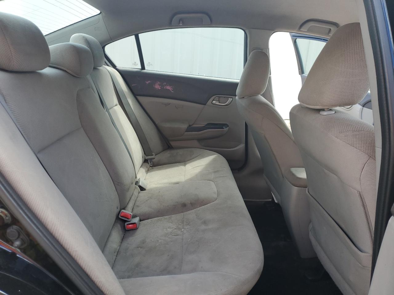 2012 Honda Civic Lx Black vin: 2HGFB2F53CH310812 Damage: Left Rear Seat, Stained, Permanent