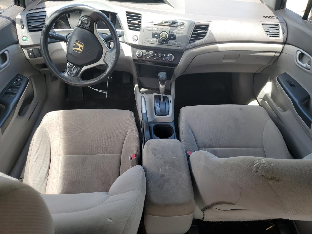 2012 Honda Civic Lx Black vin: 2HGFB2F53CH310812 Damage: Right Front Seat, Torn, 5 To 6 Inches