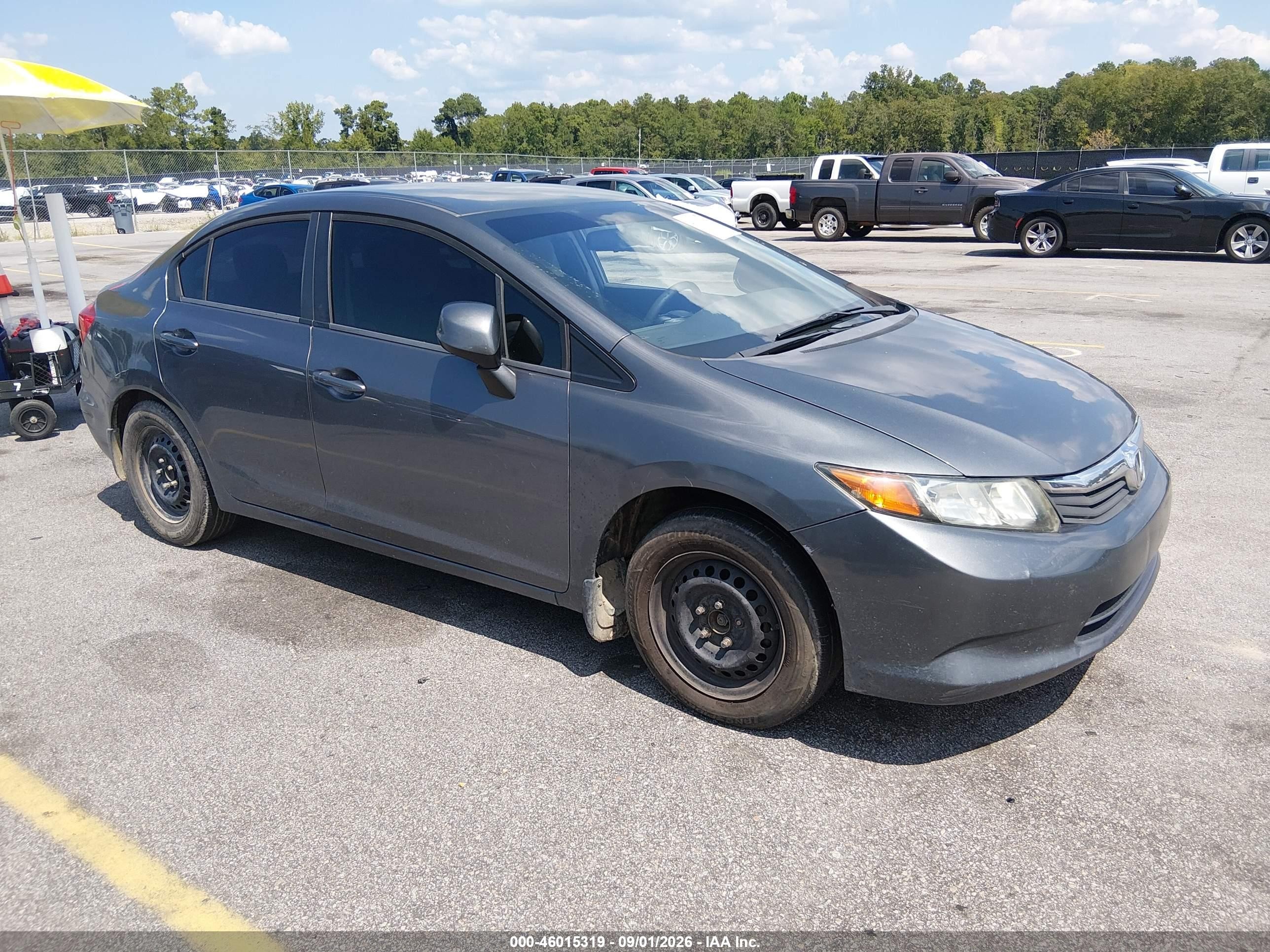 2012 Honda Civic Lx Gray vin: 2HGFB2F53CH319901