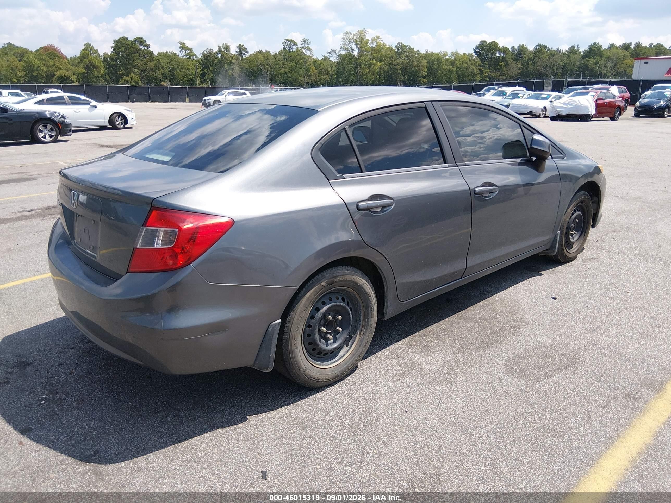 2012 Honda Civic Lx Gray vin: 2HGFB2F53CH319901