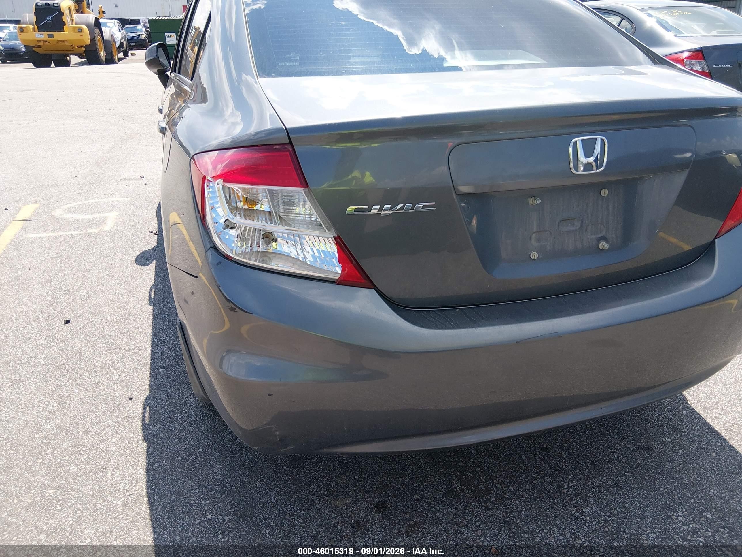 2012 Honda Civic Lx Gray vin: 2HGFB2F53CH319901