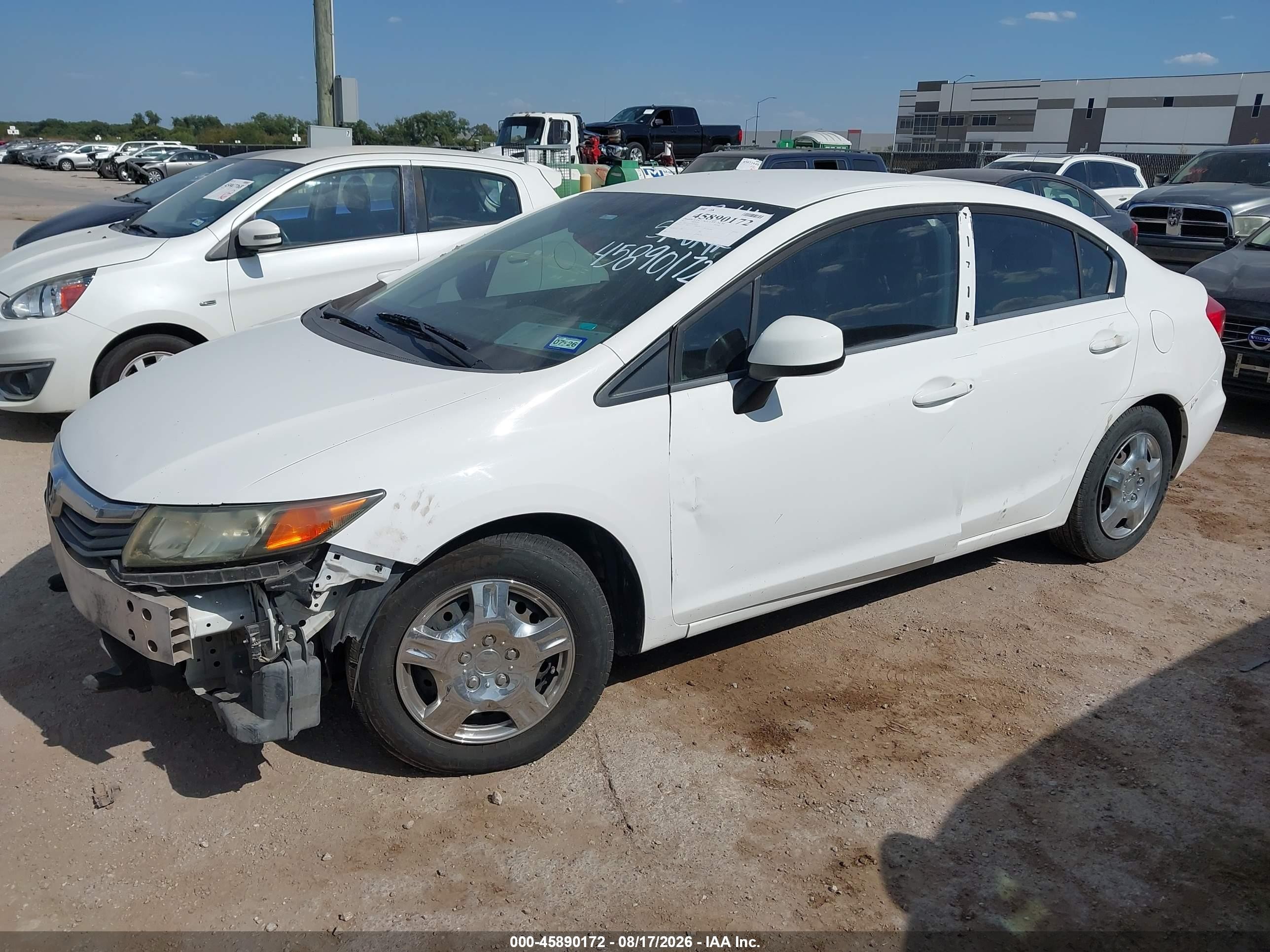 2012 Honda Civic Lx White vin: 2HGFB2F53CH326430