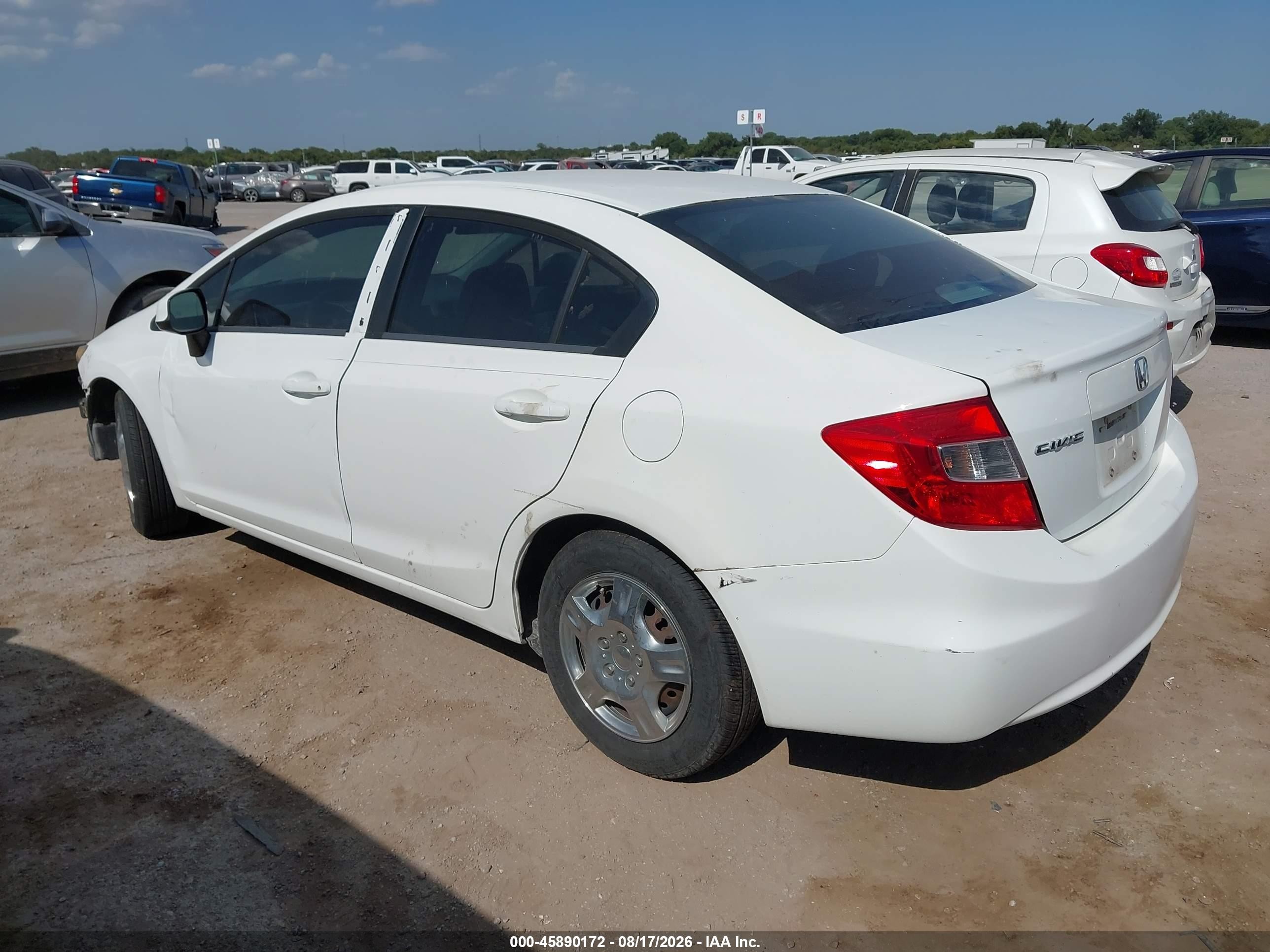 2012 Honda Civic Lx White vin: 2HGFB2F53CH326430