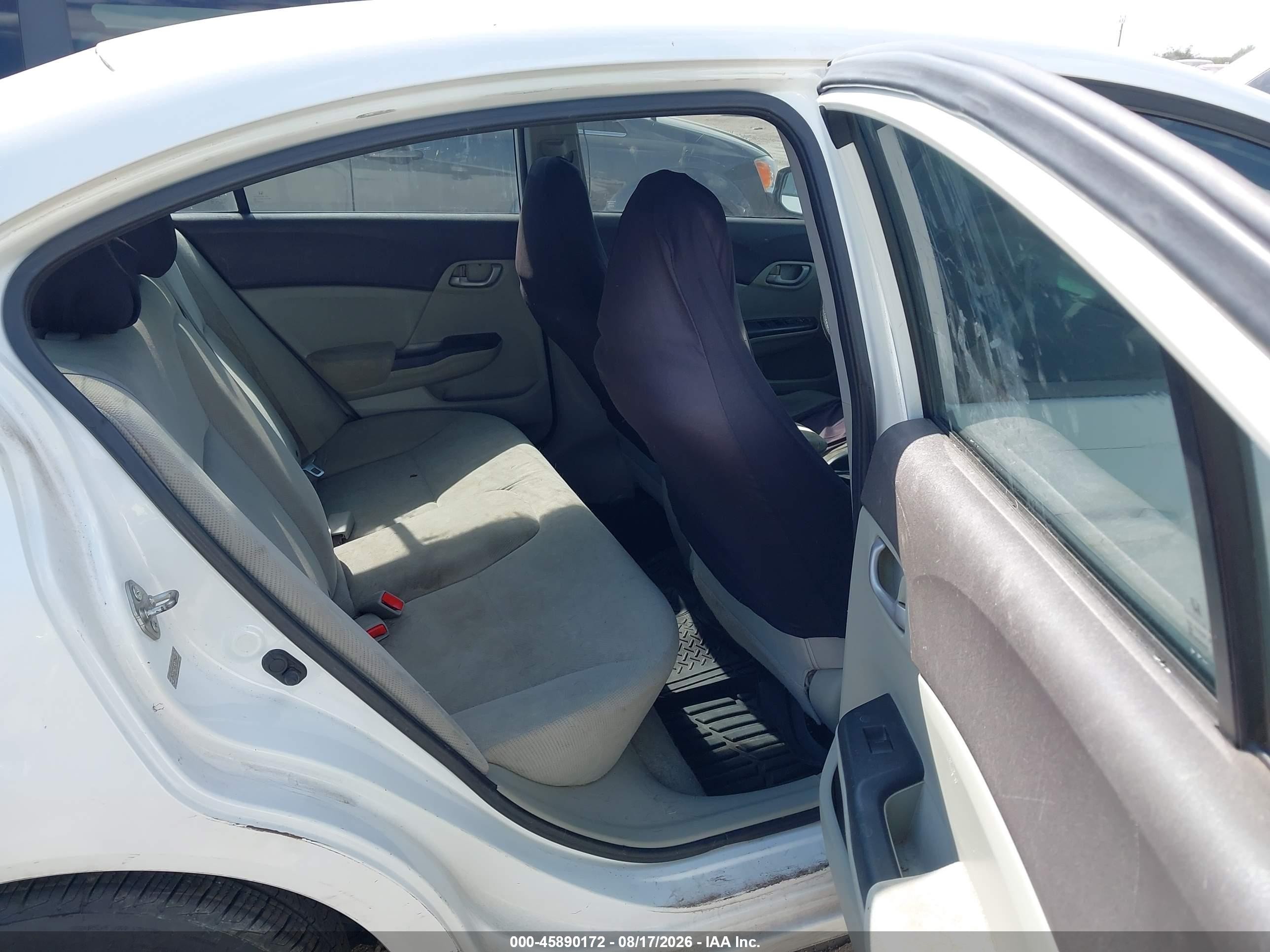 2012 Honda Civic Lx White vin: 2HGFB2F53CH326430